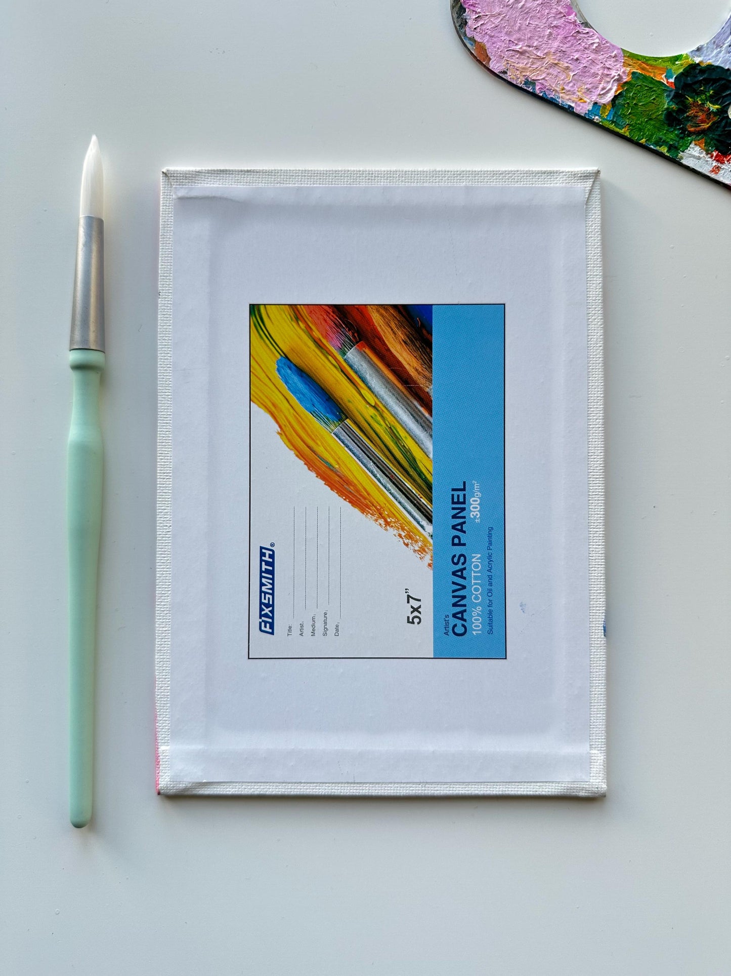 Dice Painting: 5x7 Original Acrylic Art on Pink Canvas Board