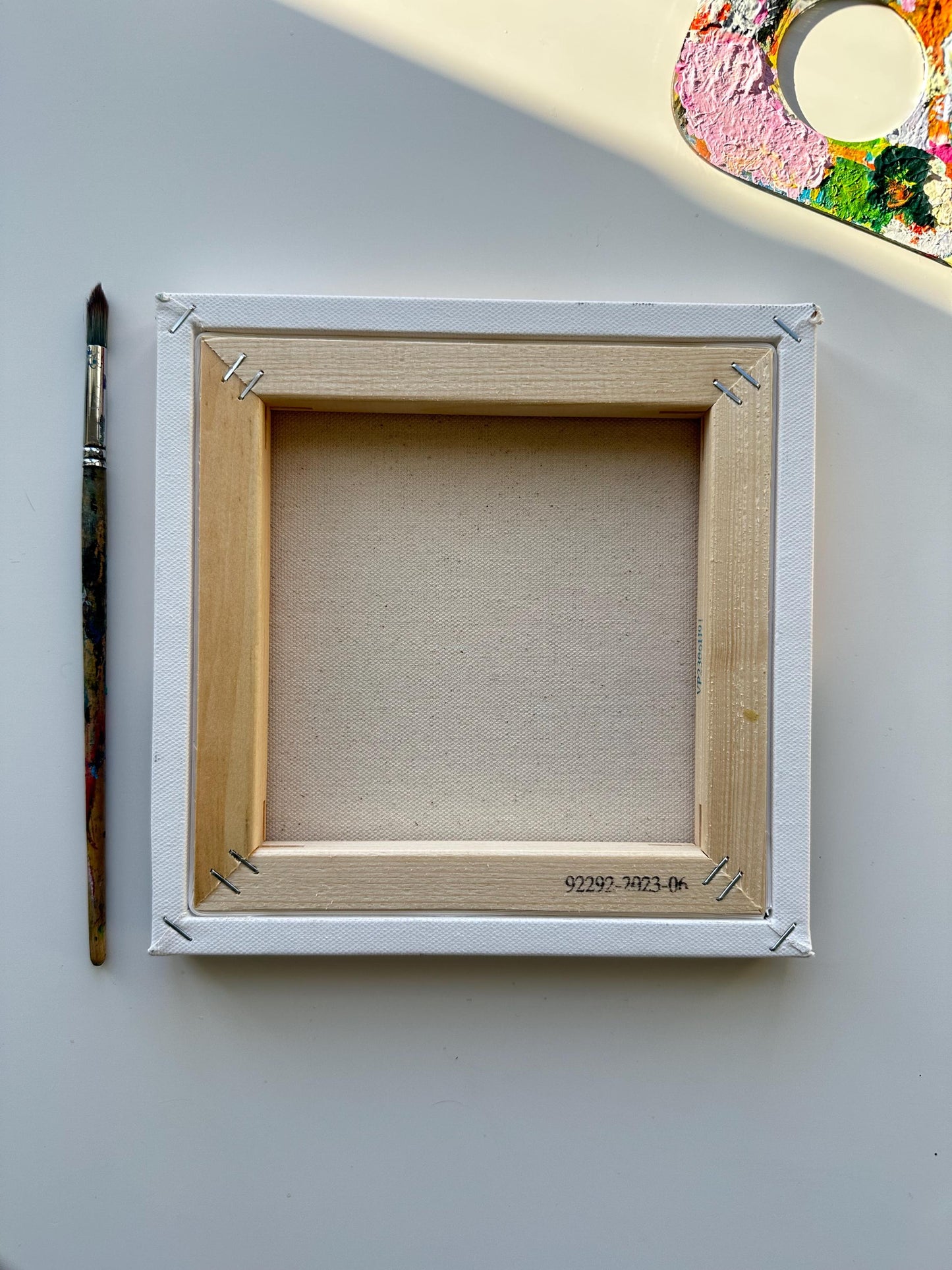 Original River Landscape Acrylic Painting: 8"x8" Nature Art