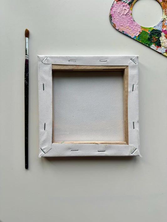 Cozy Lakeside Cabin at Sunset – Original 6”x6” Acrylic Painting | Wall Art Decor