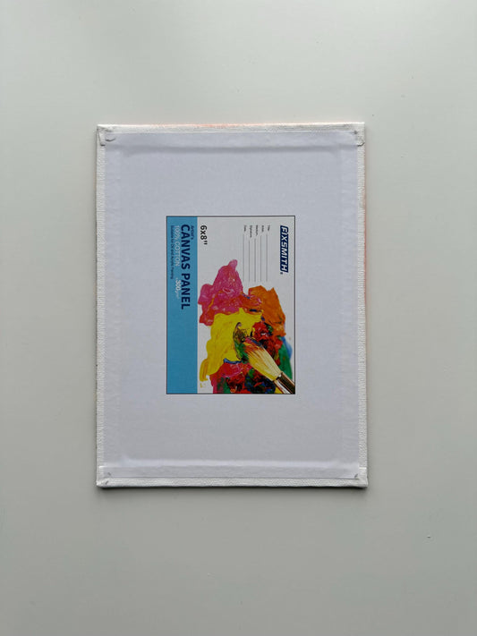 Scarlet Pines - 6x8” Original Acrylic Painting | Red Sunset Forest Wall Art