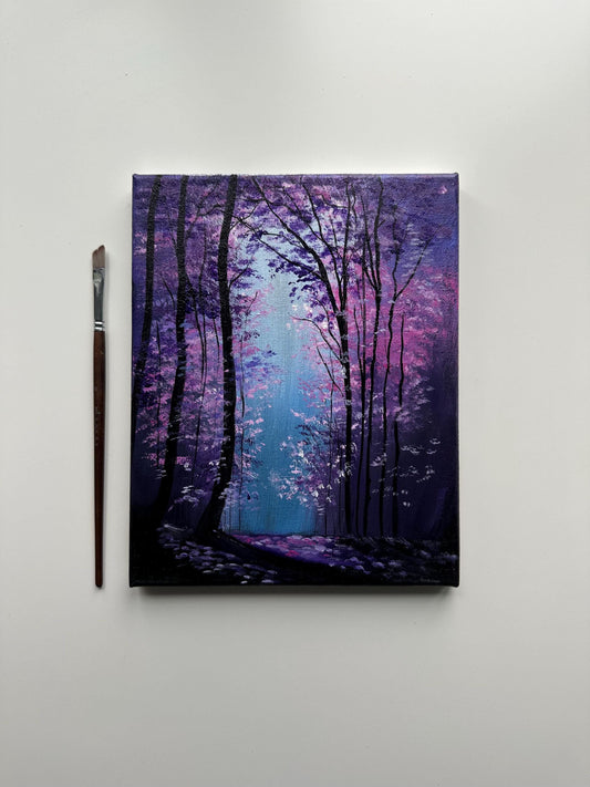 Enchanted Forest Path – 8x10 Original Acrylic Fantasy Landscape