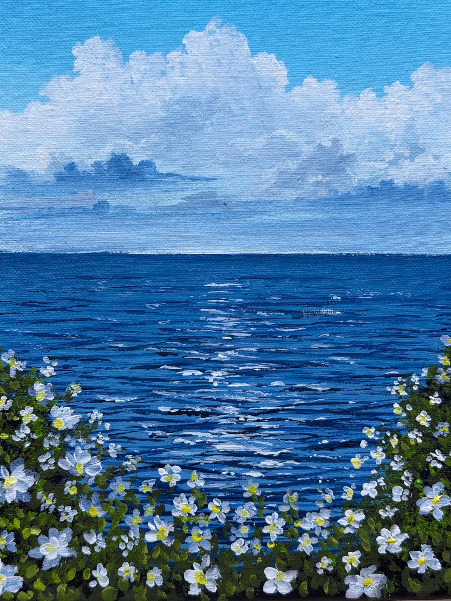 Blue Blossom Coast | Original Ocean Painting 8x10