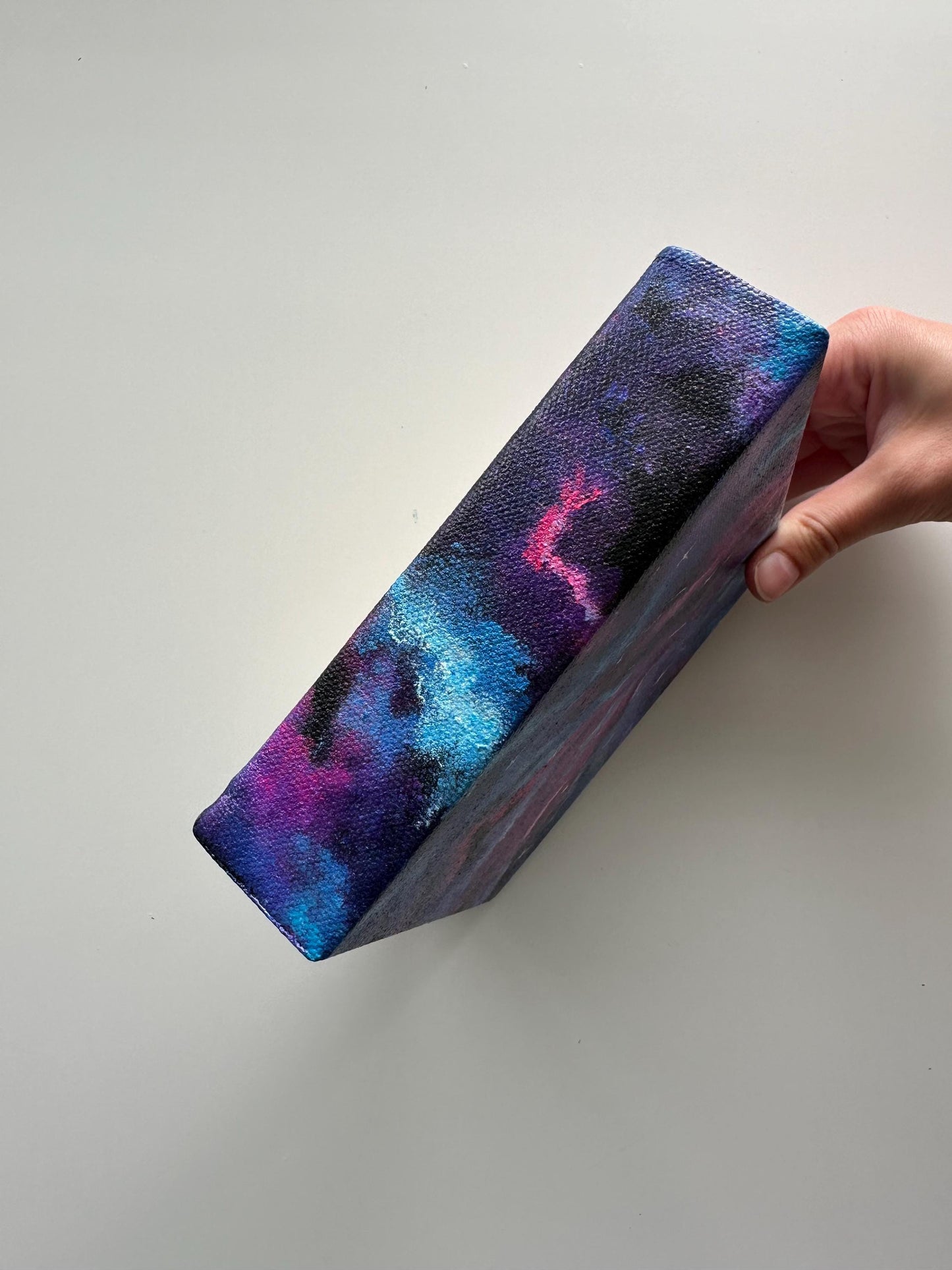 Cosmic Bloom – 6x6 Galaxy Acrylic Painting on Canvas
