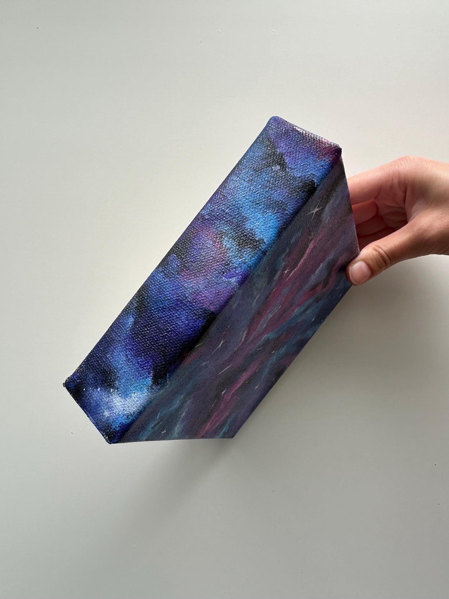Cosmic Bloom – 6x6 Galaxy Acrylic Painting on Canvas