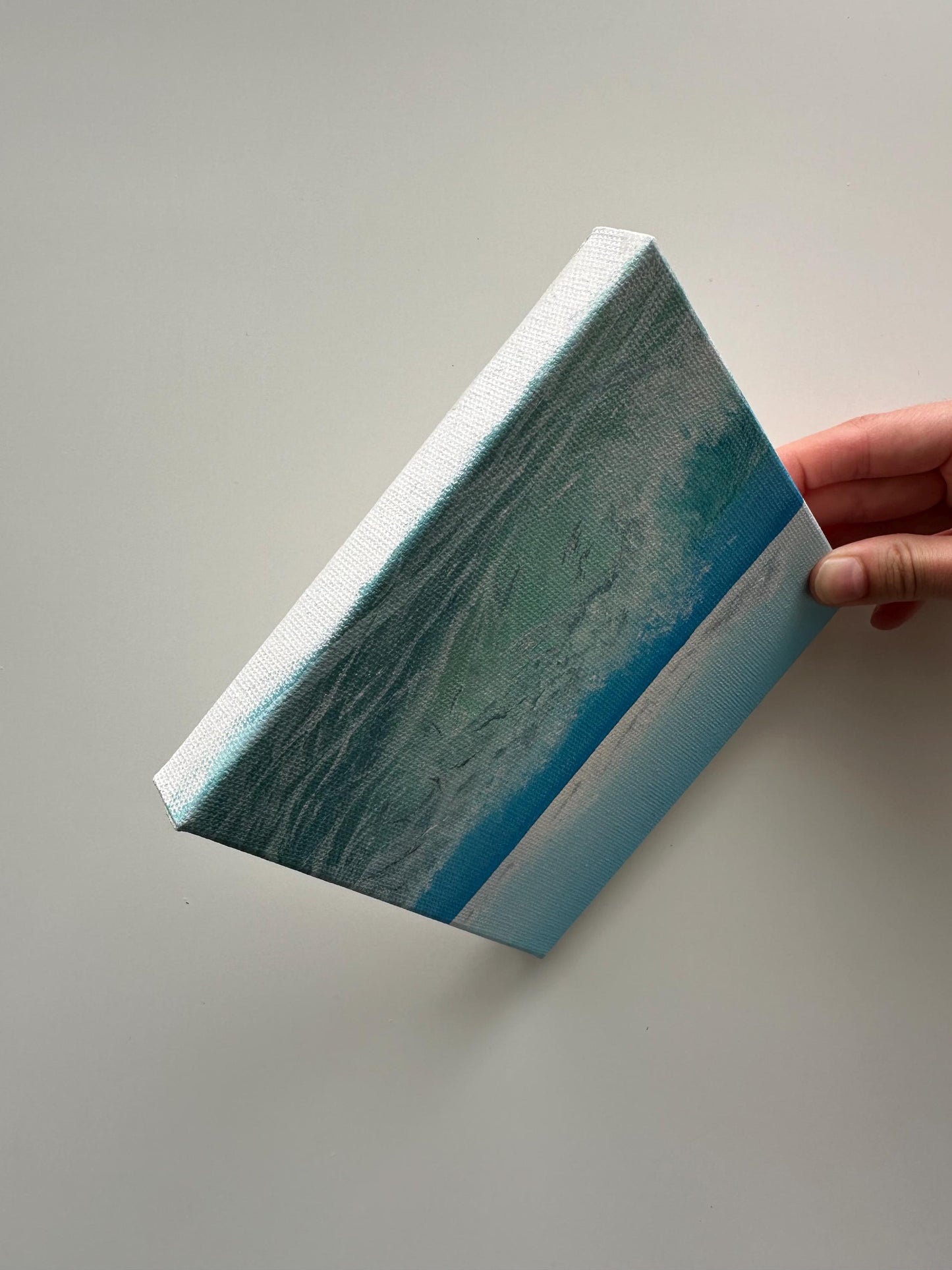 Aqua Crash – 6x6 Original Ocean Wave Painting