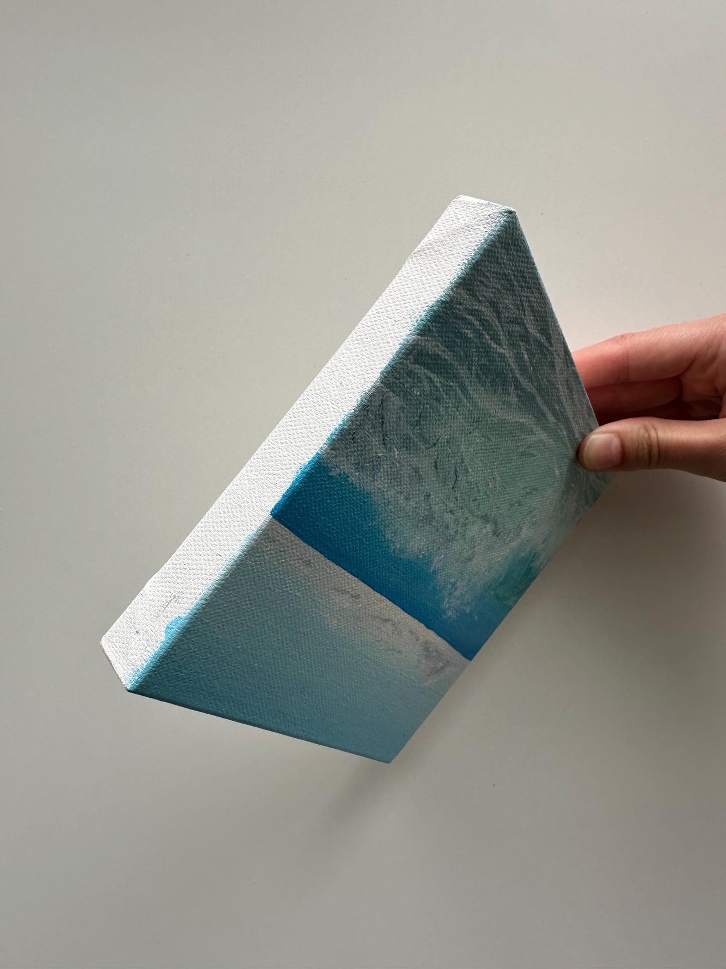 Aqua Crash – 6x6 Original Ocean Wave Painting