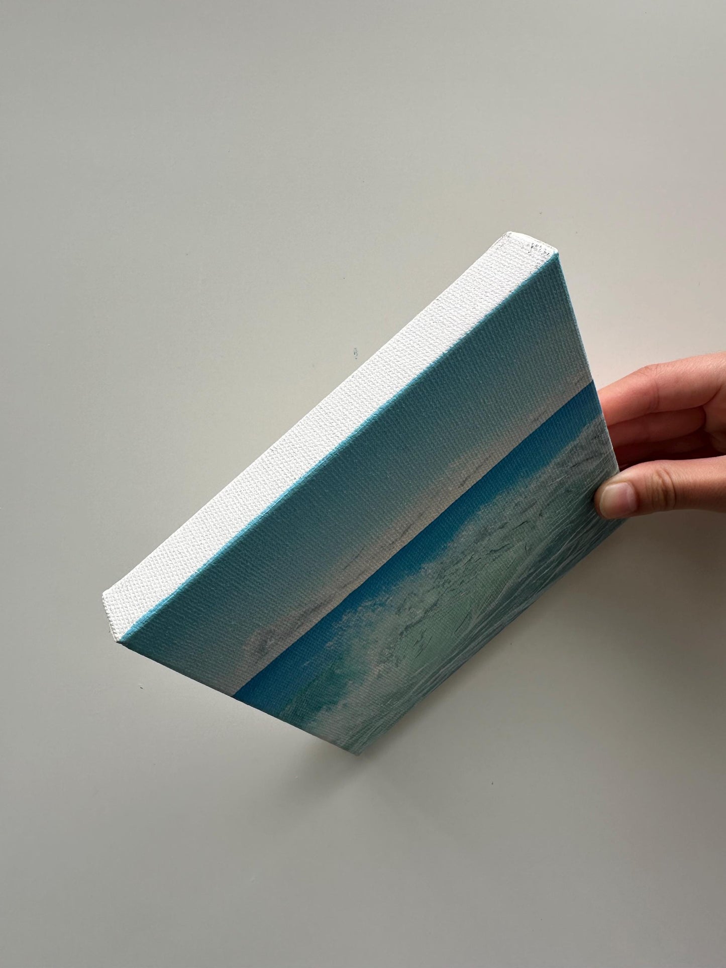 Aqua Crash – 6x6 Original Ocean Wave Painting