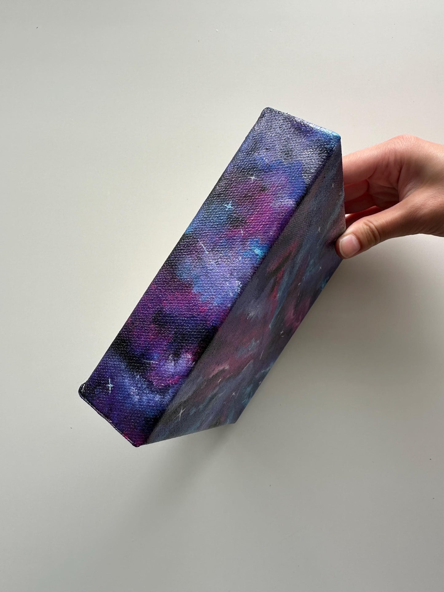Cosmic Bloom – 6x6 Galaxy Acrylic Painting on Canvas