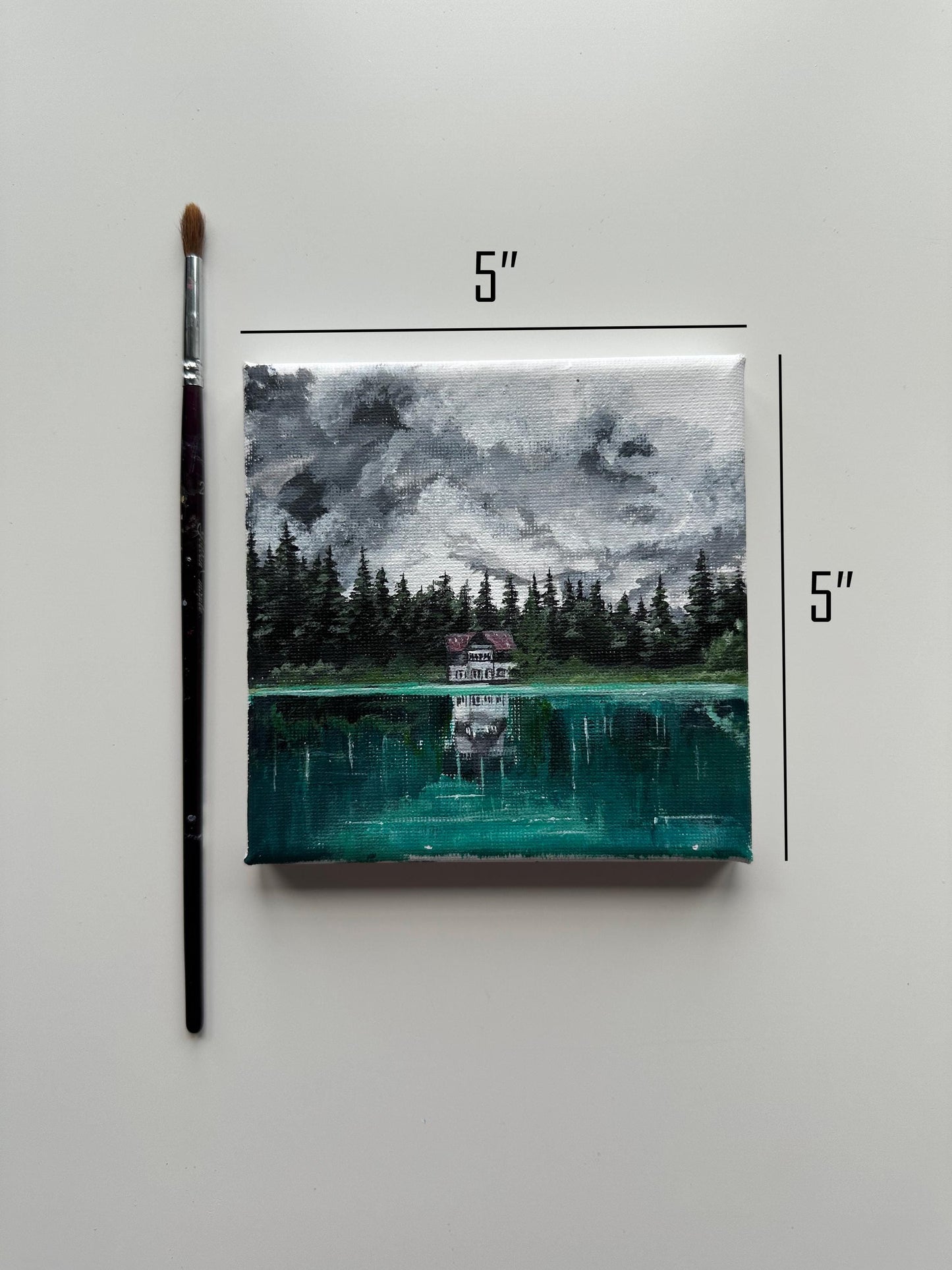 Conjuring House Painting: Gothic Horror Forest, Original Acrylic Mini Art (5x5)