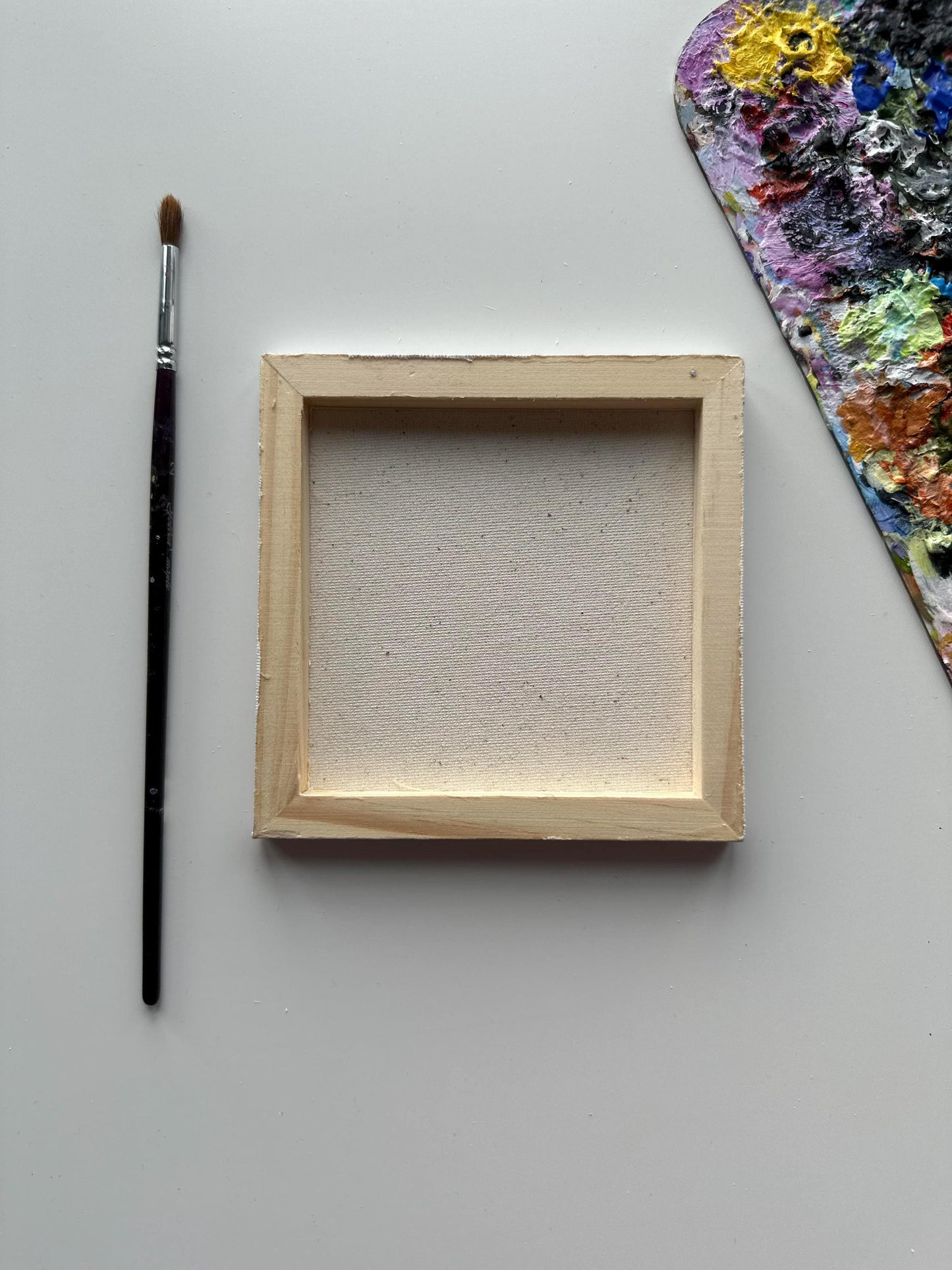 Original Sunset Acrylic Painting: 5x5 Mini Canvas Art