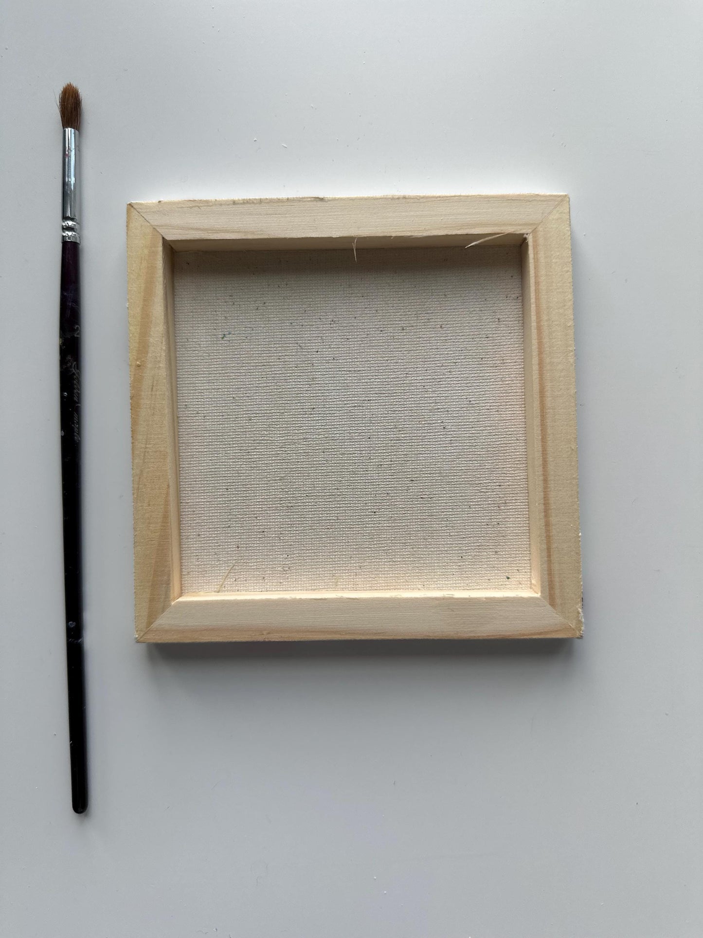 Original Mini Acrylic Painting: Pink Purple Abstract Art (5"x5")