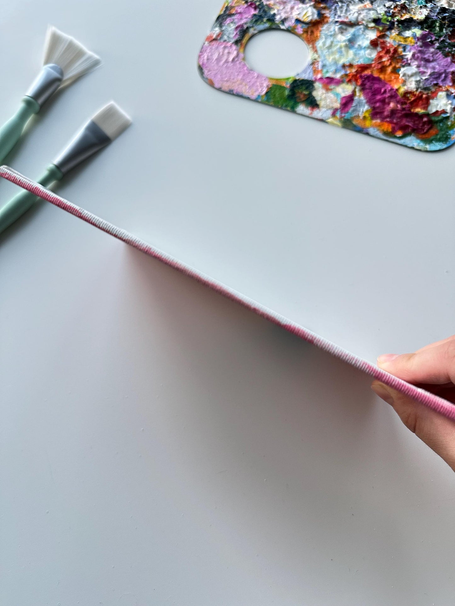 Dice Painting: 5x7 Original Acrylic Art on Pink Canvas Board