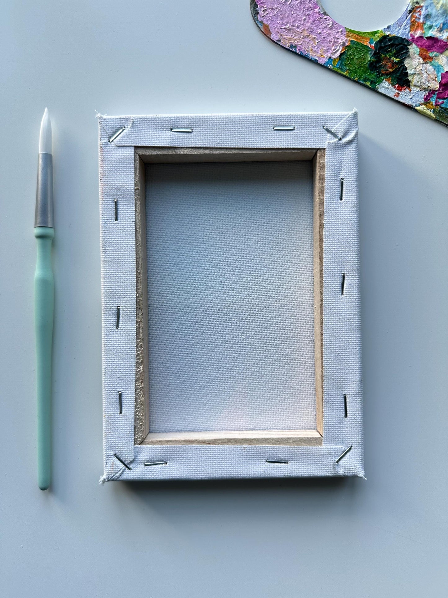 Original Sunset Valley Acrylic Painting: 5x7 Mini Landscape Art