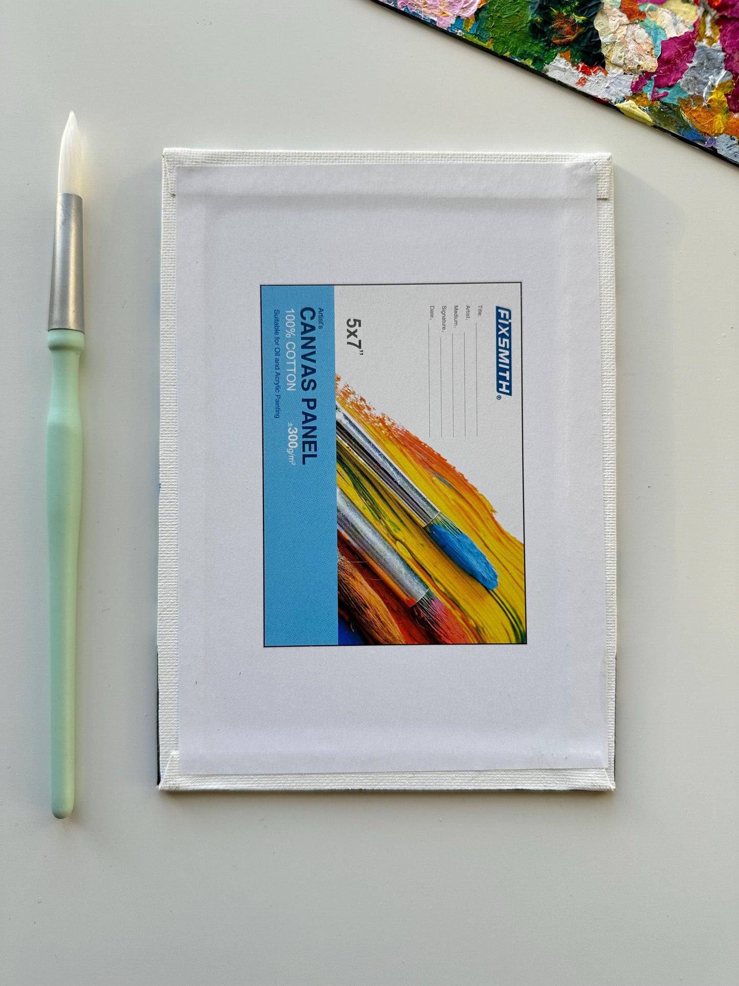 Original Light Bubbles Painting: Hand-Painted Urban Miniature Art (5" x 7")