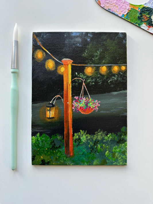 Light Bubles Urban Acrylic Original Painting on Canvas