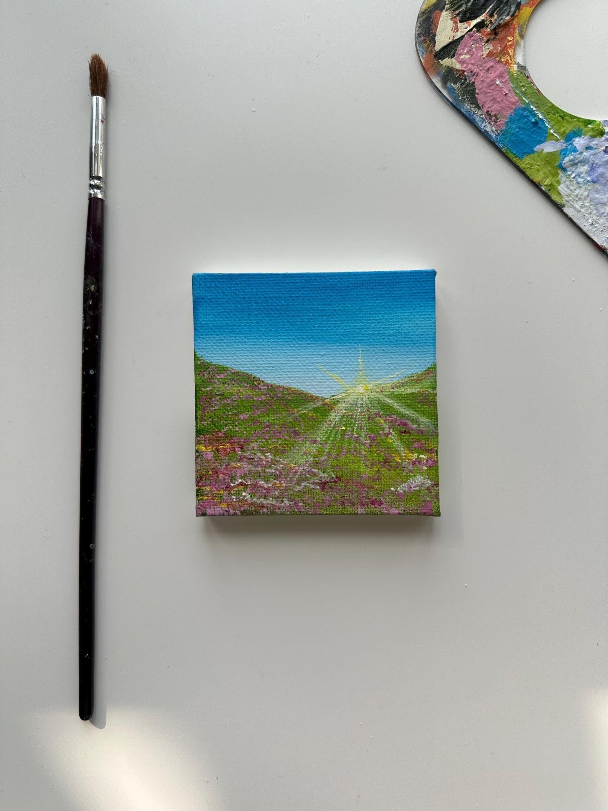Small canvas painting acrylic 3x3