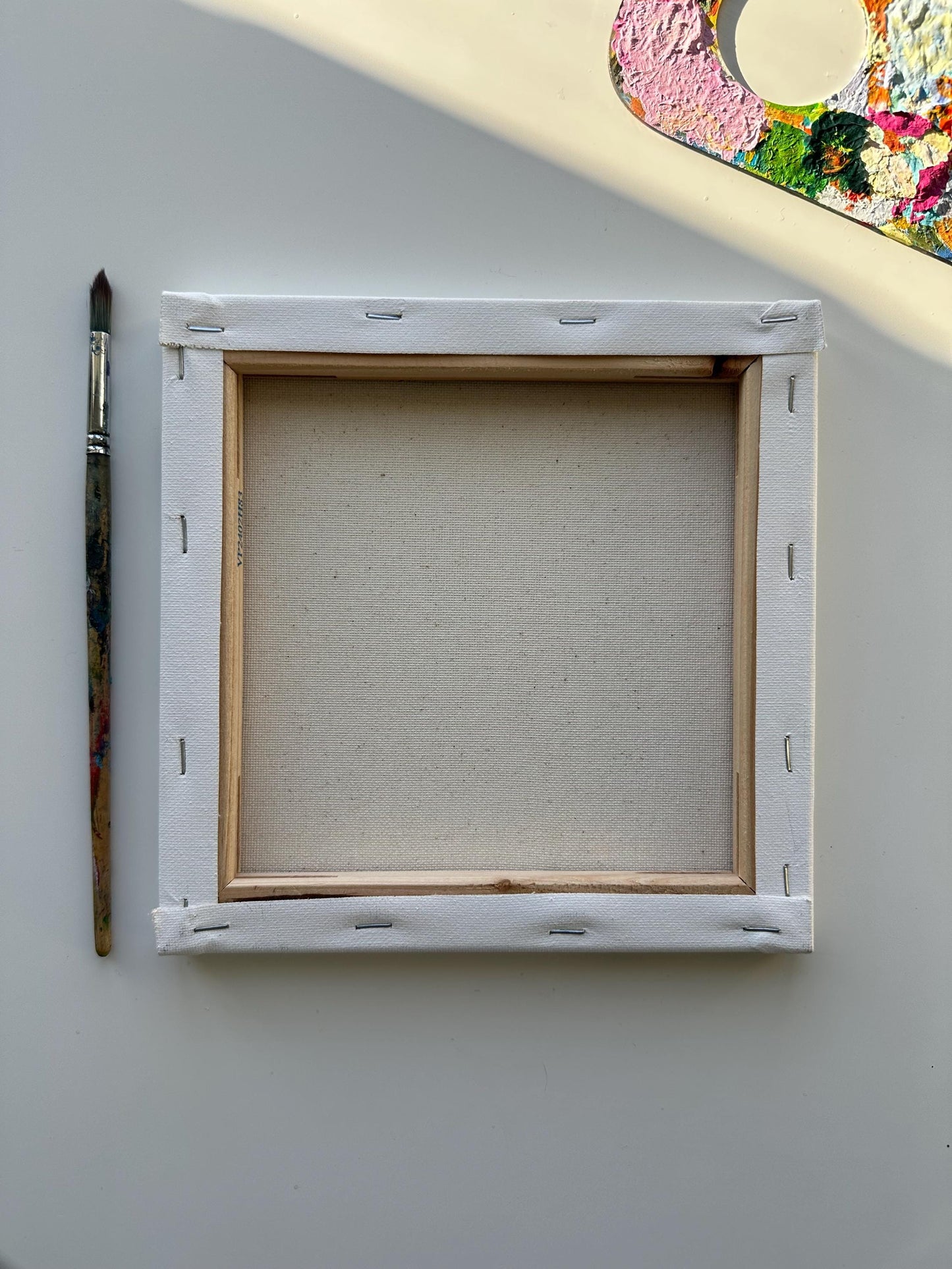 Original Foggy Woods Acrylic Painting: 8" x 8" Landscape Art