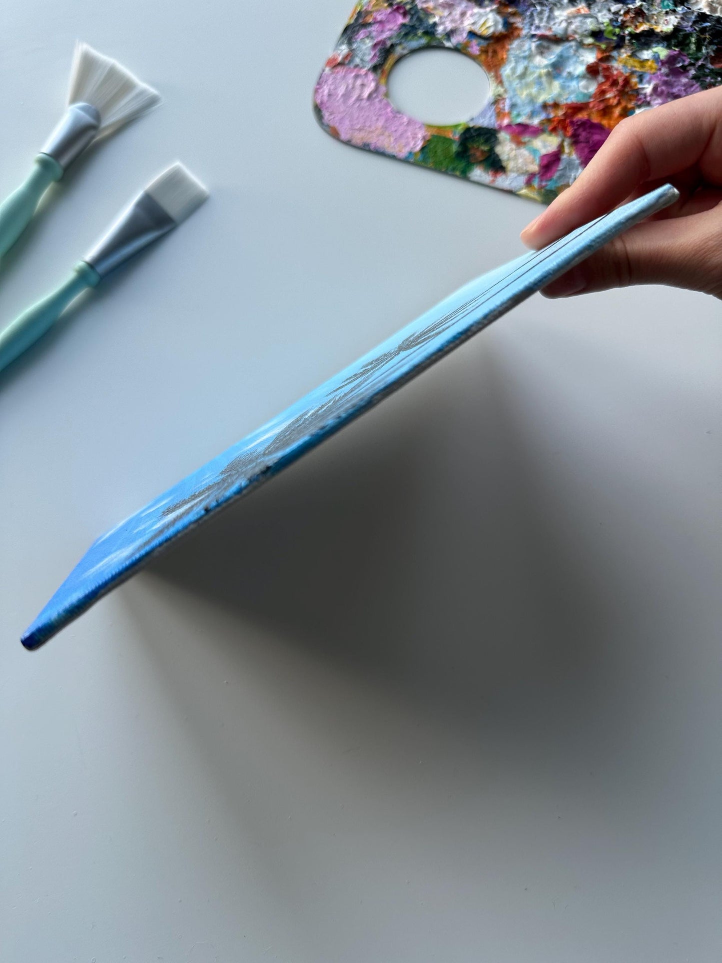 Original Palm Tree Painting: Tropical Landscape Art (5x7)