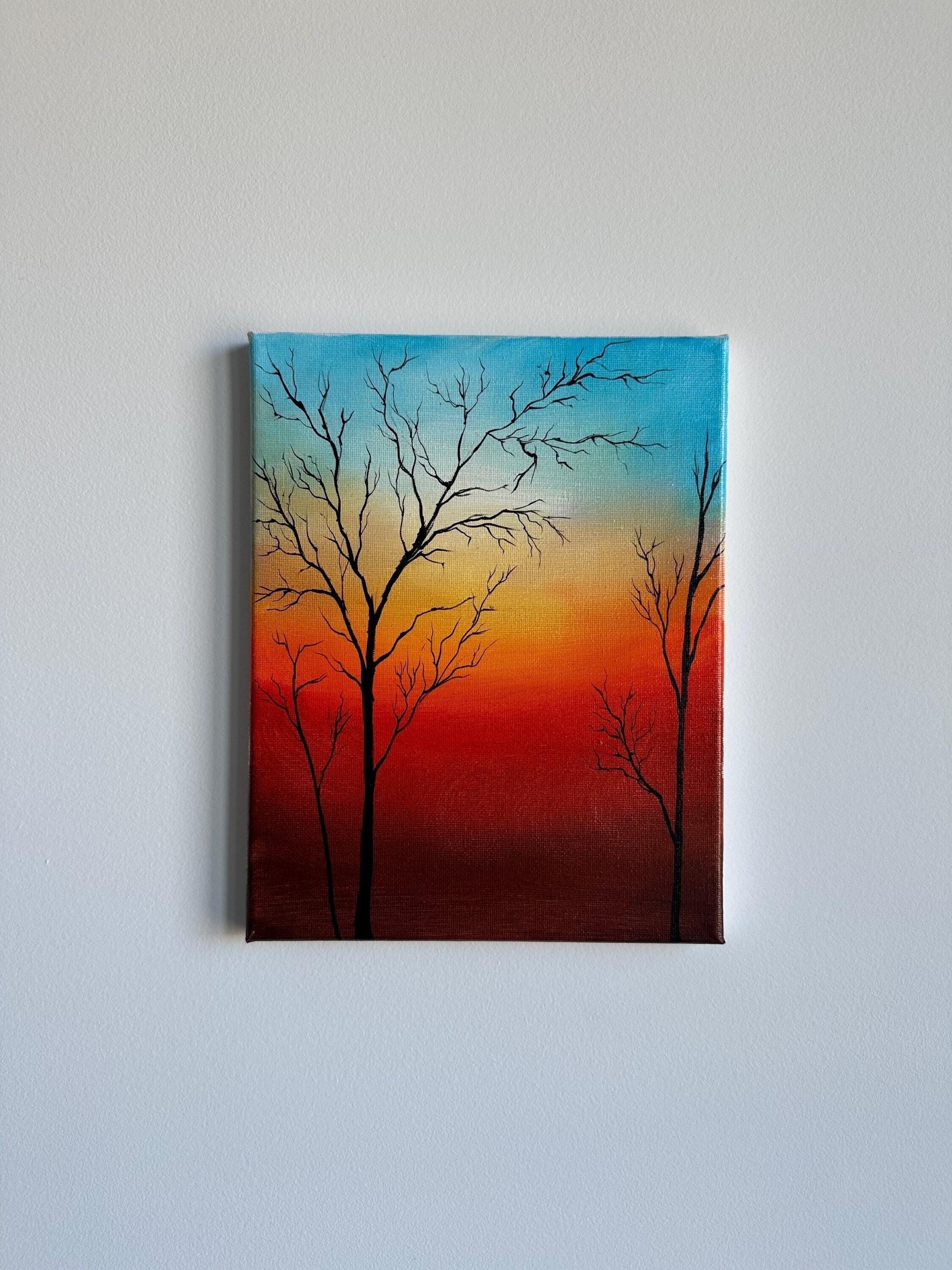 Tree at Sunset Acrylic Painting on Canvas
