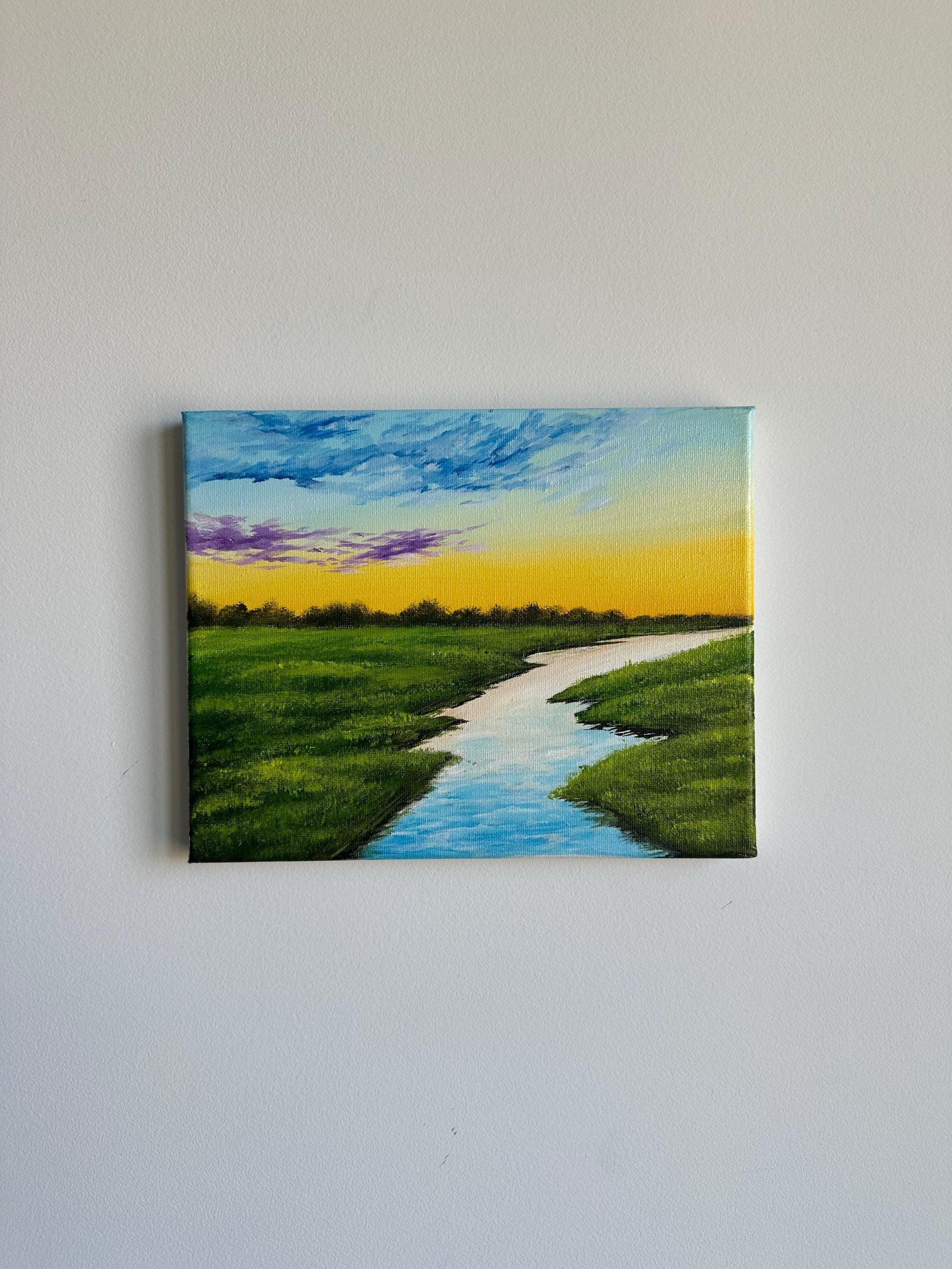 River and Valley Painting on acrylic canvas