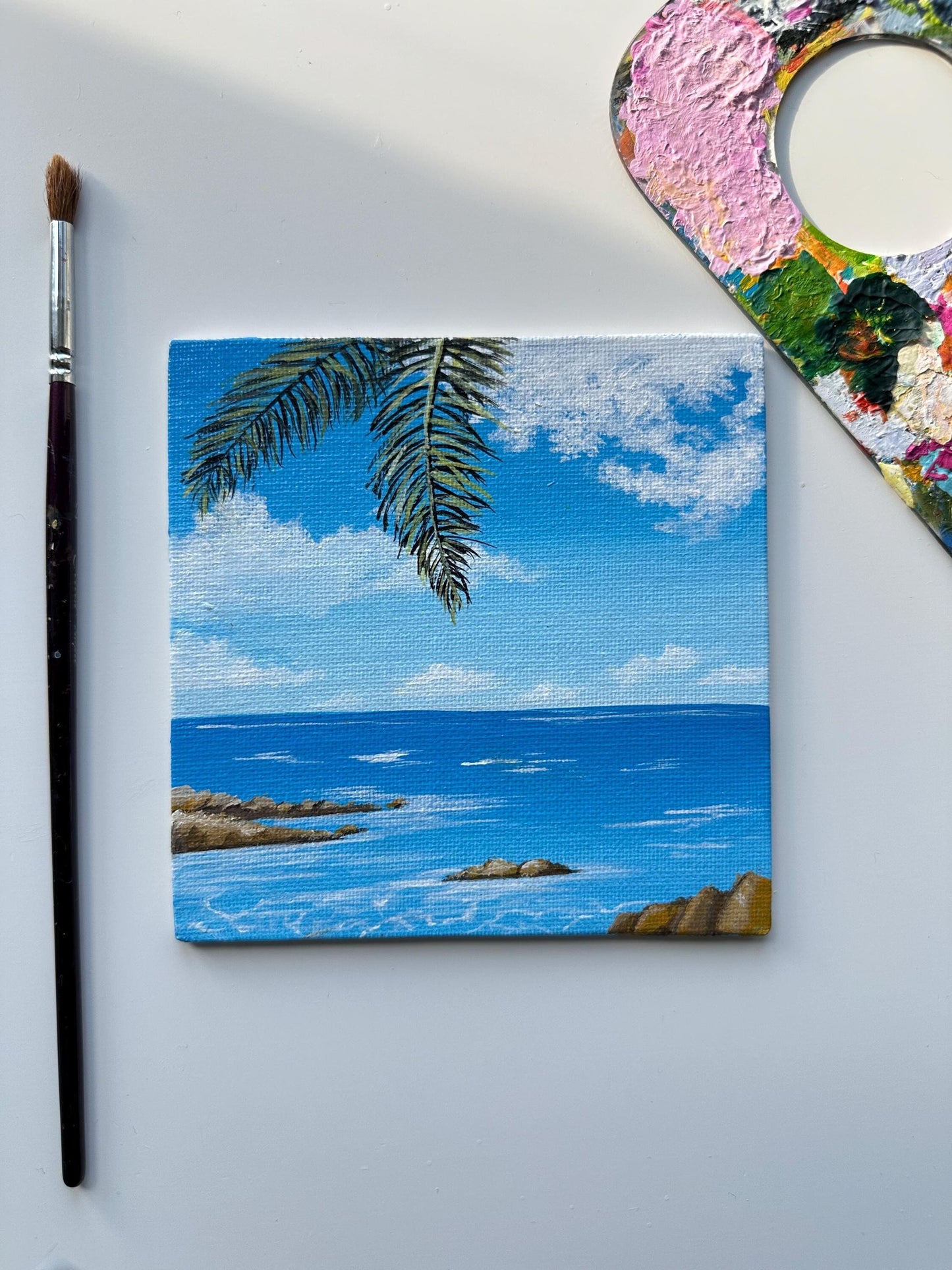 Palm Tree Brunch sea painting on canvas