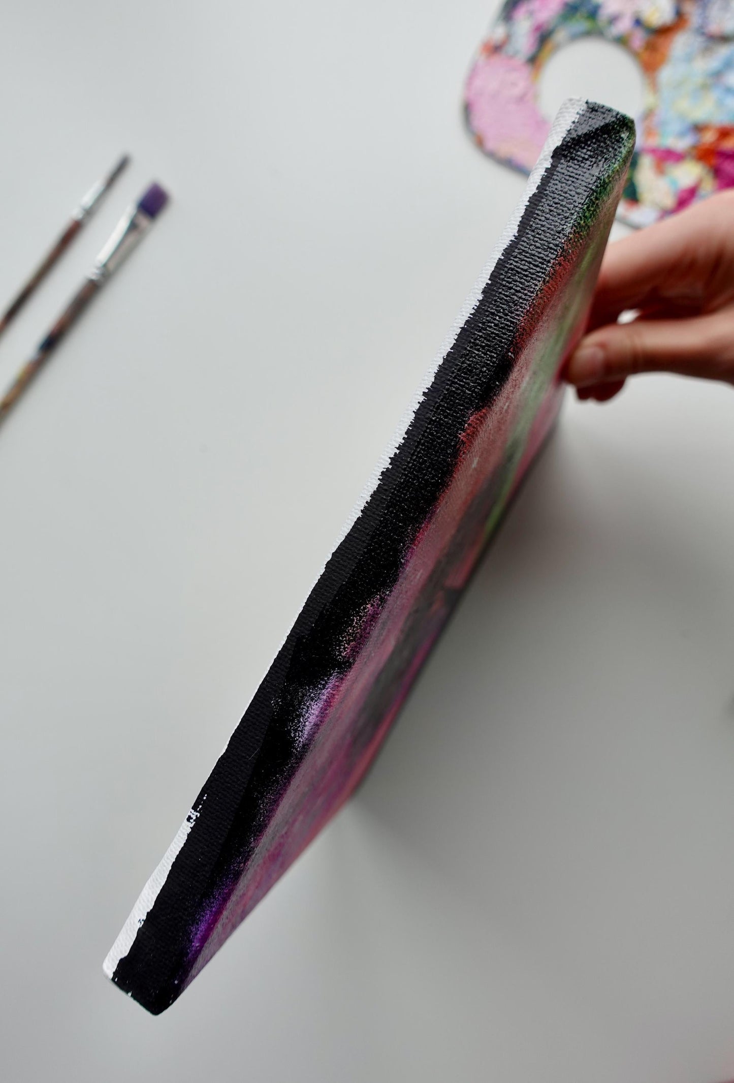 Cosmic Tree - 8x8 Original Hand-Painted Canvas | Galaxy Night Sky Wall Art | Celestial Landscape Decor