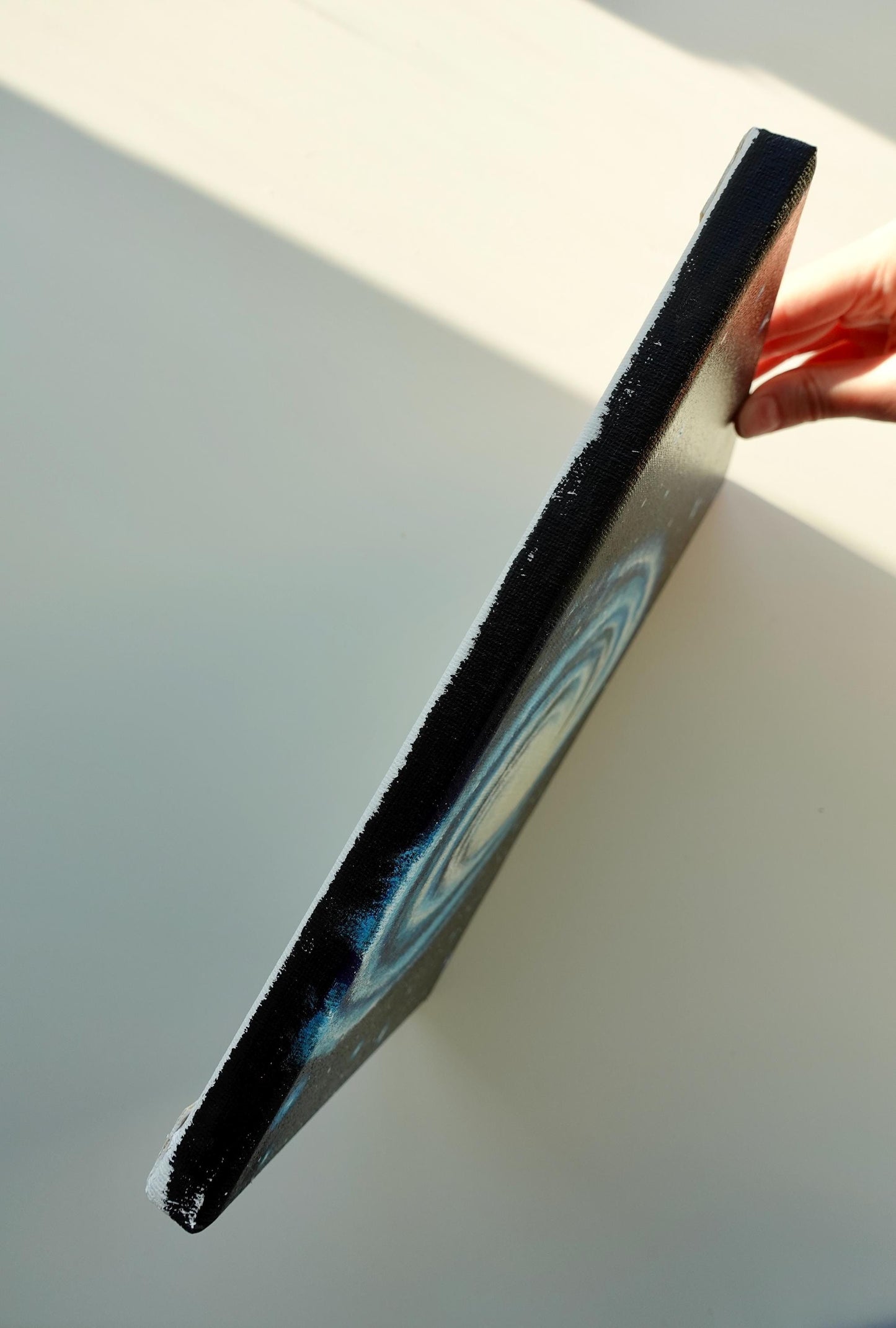 Cosmic Spiral Galaxy Acrylic Painting - 8x10 Canvas Art