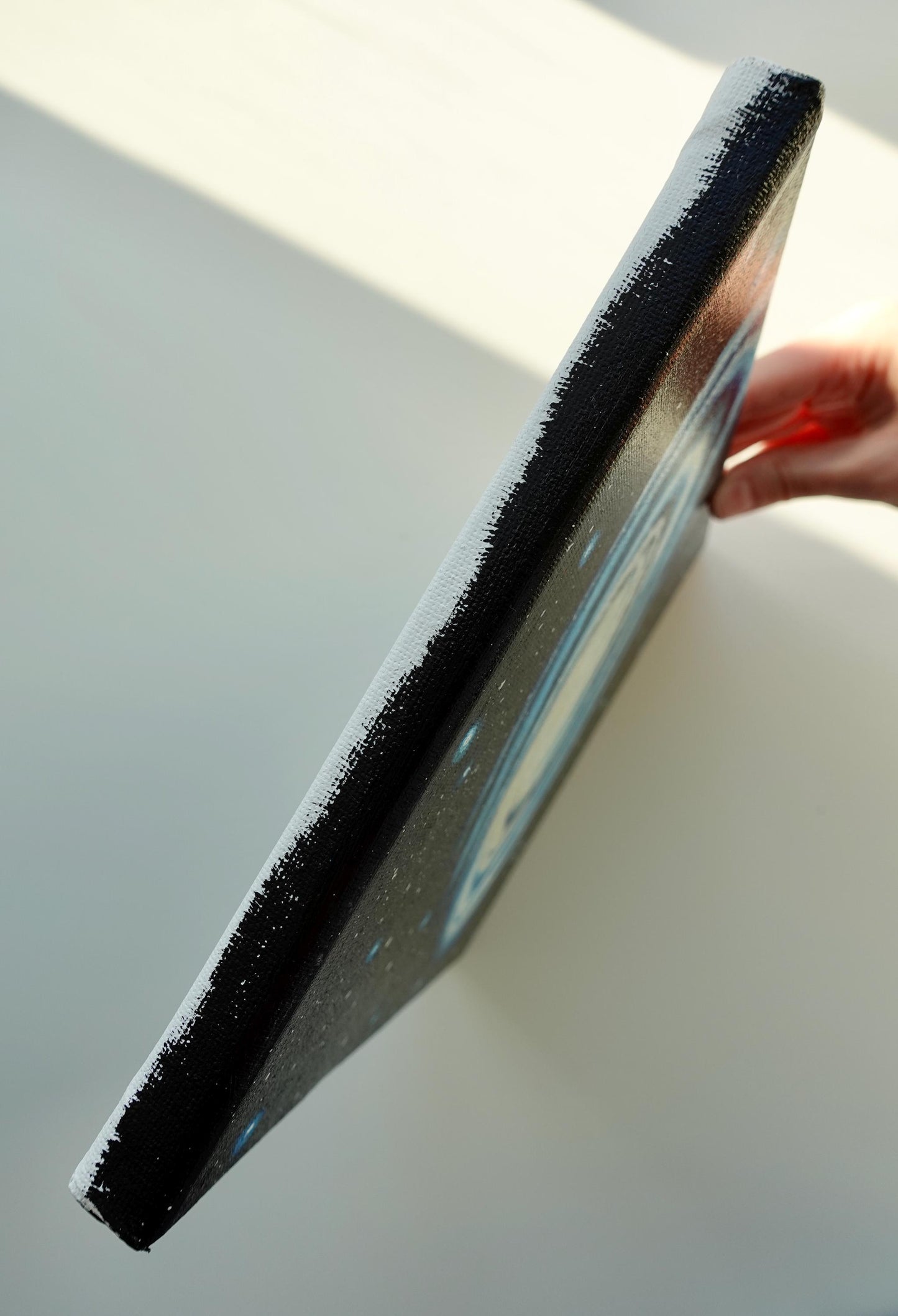 Cosmic Spiral Galaxy Acrylic Painting - 8x10 Canvas Art