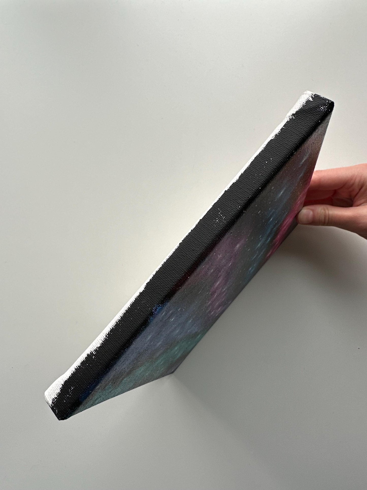 Original Nebula Acrylic Painting: Colorful Cosmic Space Art, 8x8 Canvas