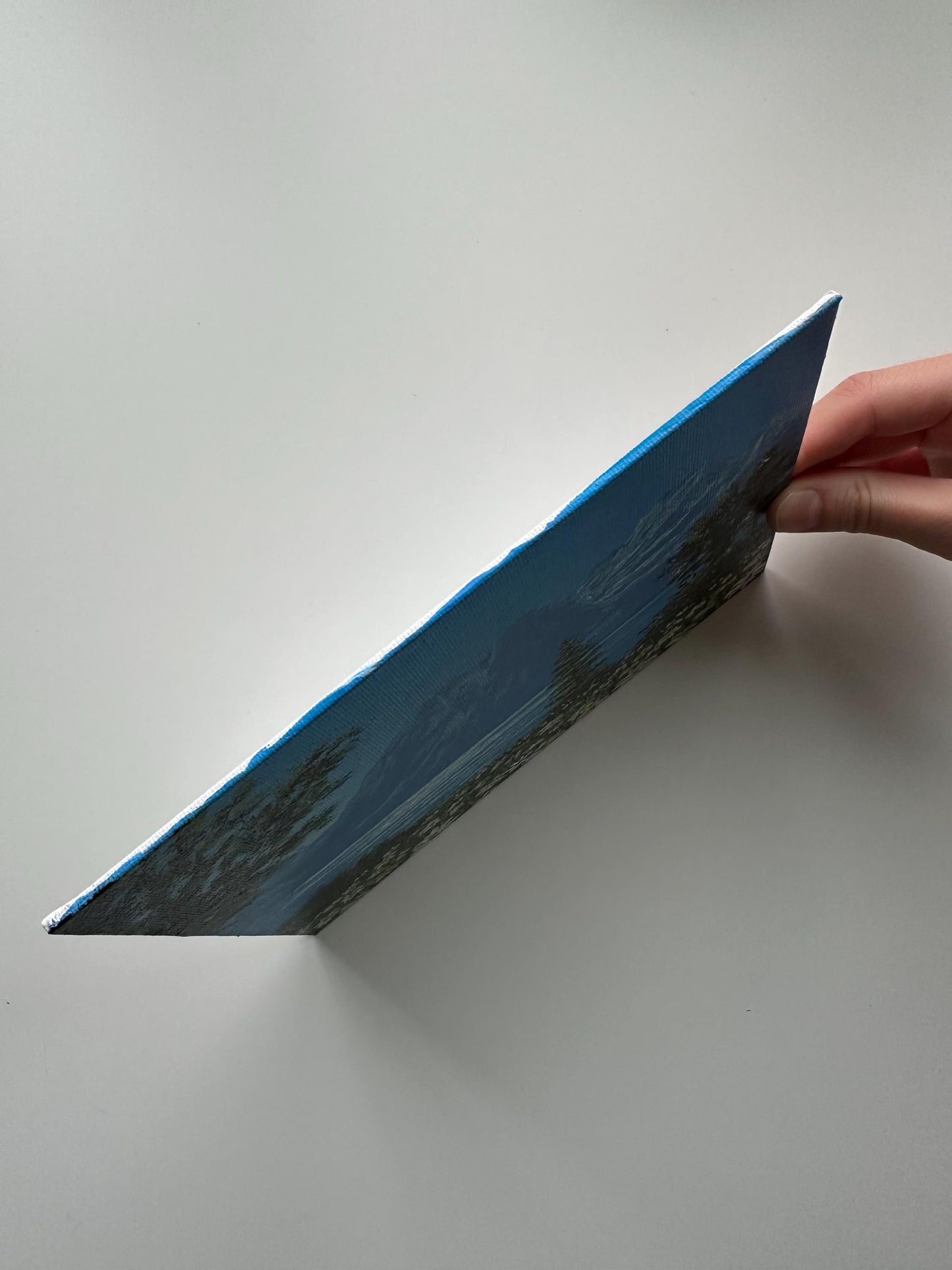 Original Mountain Landscape Painting - 6”x8” Acrylic on Canvas Board - Wildflower Meadow & Lake Scene