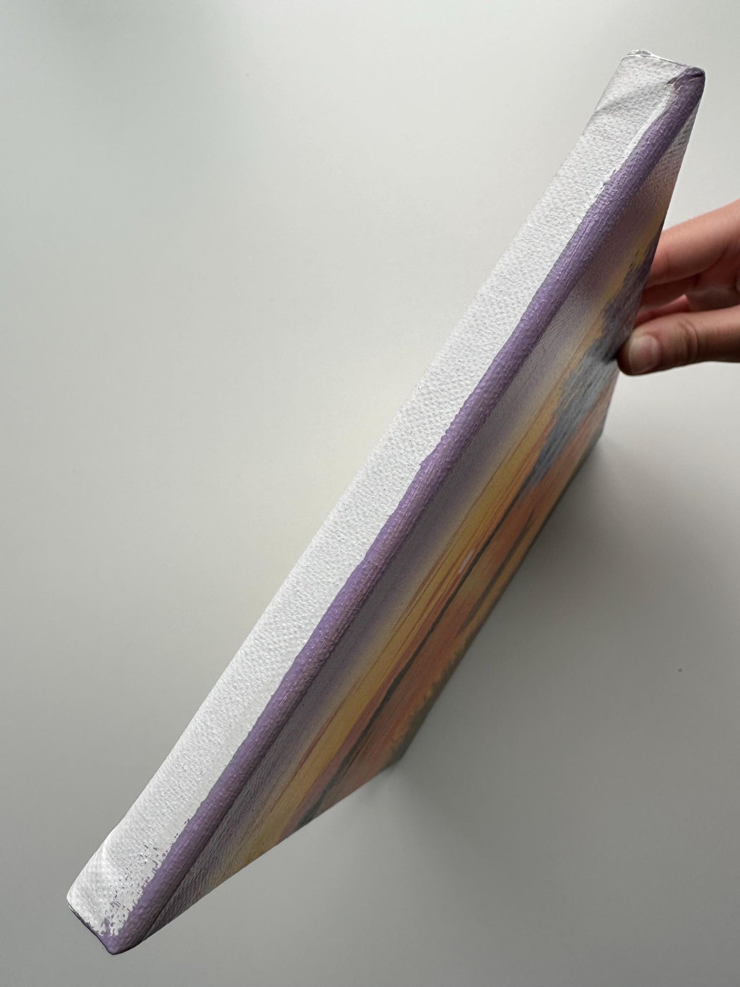 Original Acrylic Lake Painting: Golden Sunset, Tranquil Boat Scene (8x10 Canvas)