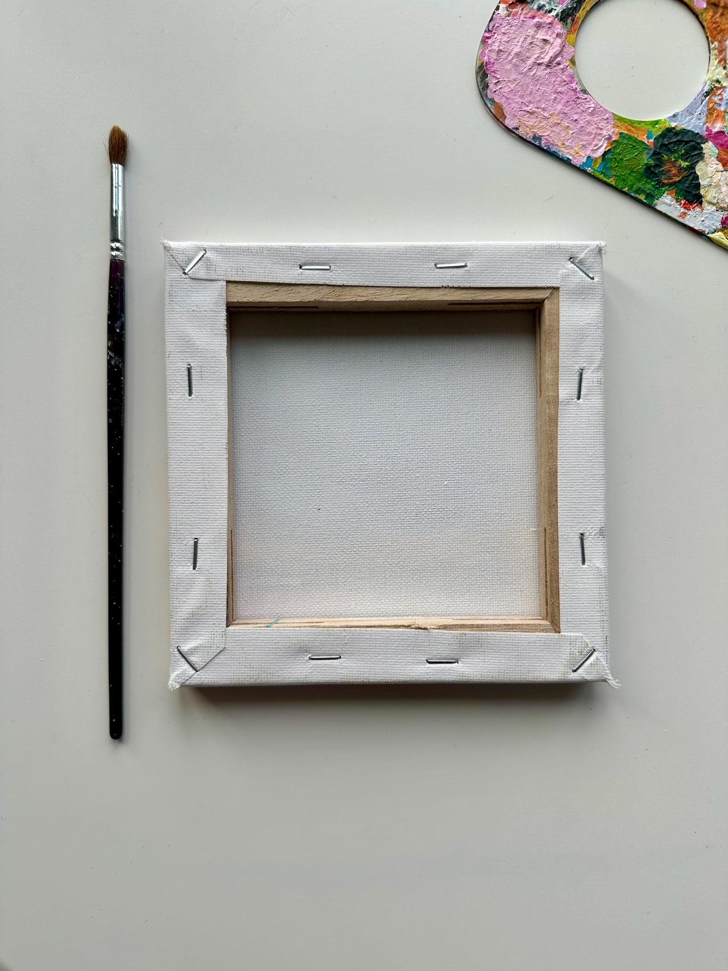 Cozy Lakeside Cabin at Sunset – Original 6”x6” Acrylic Painting | Wall Art Decor