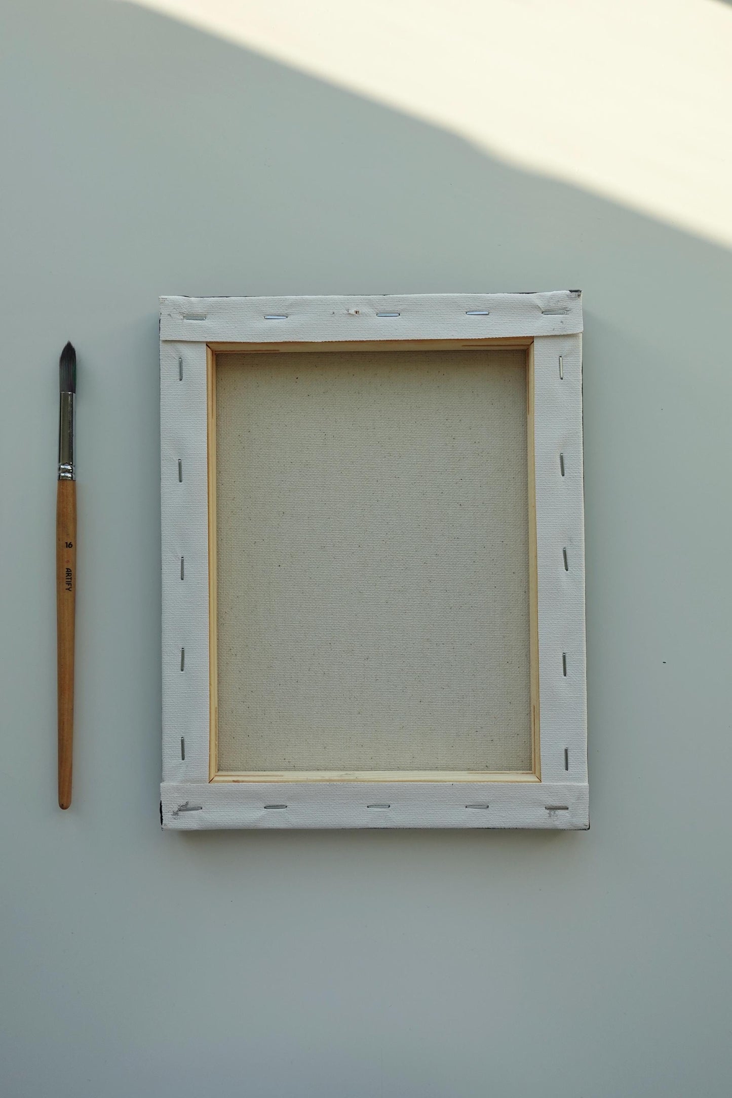 Original Moonlit Nightscape Painting: Minimalist Black and White Art (8x10 Canvas)