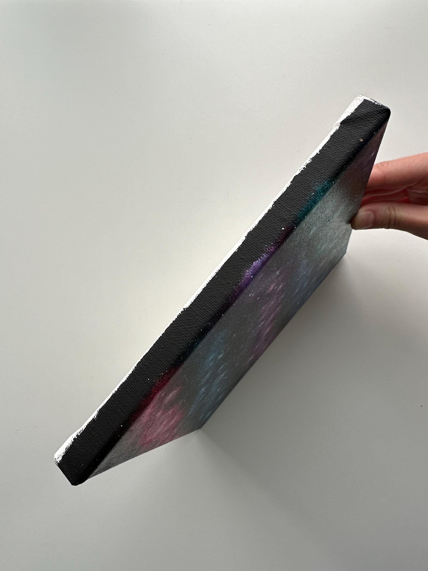 Original Nebula Acrylic Painting: Colorful Cosmic Space Art, 8x8 Canvas