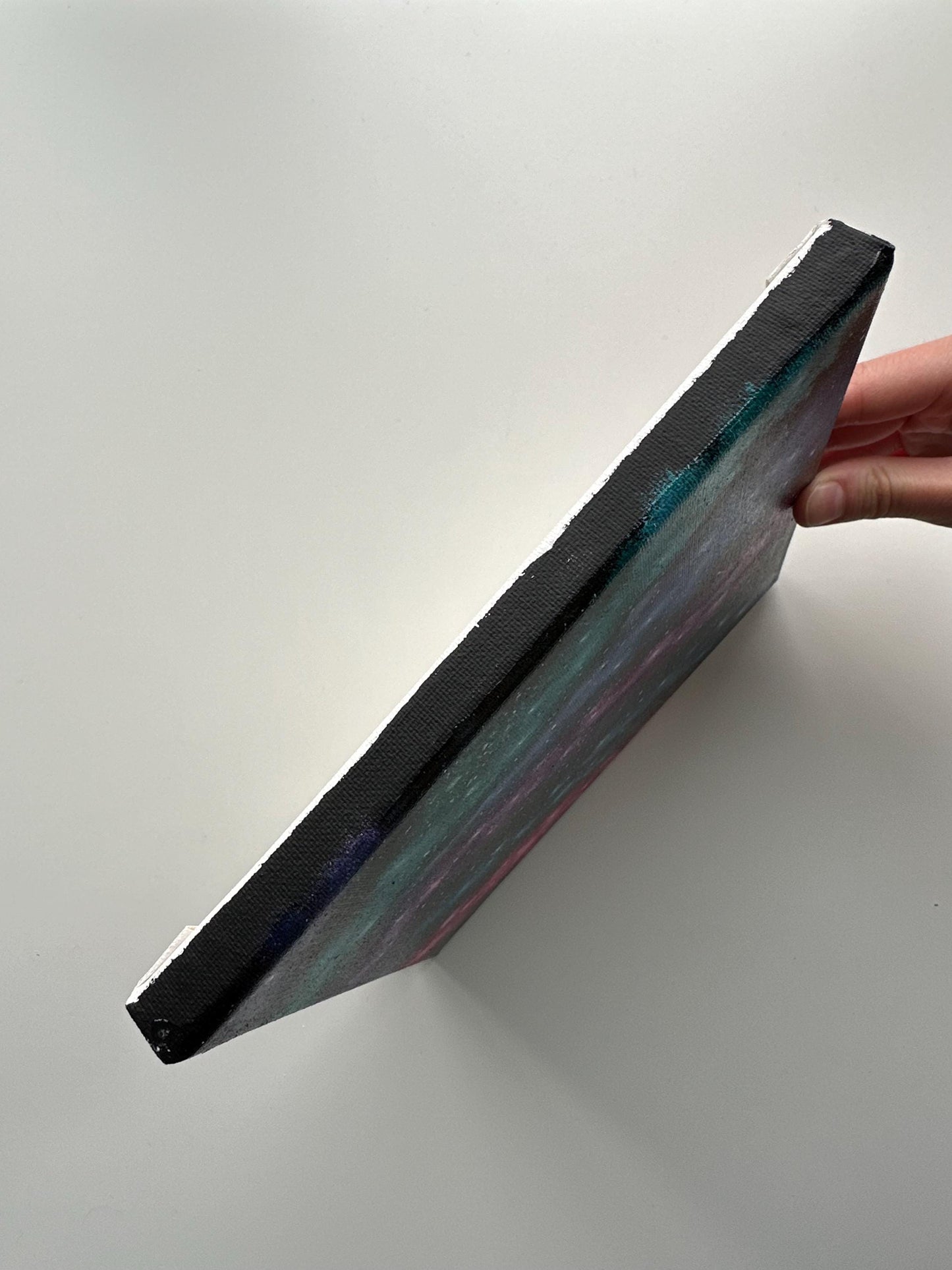 Original Nebula Acrylic Painting: Colorful Cosmic Space Art, 8x8 Canvas