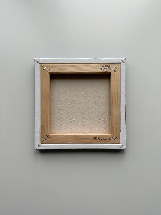 Moonlit River Painting: Original Acrylic Nightscape, 8x8 Canvas