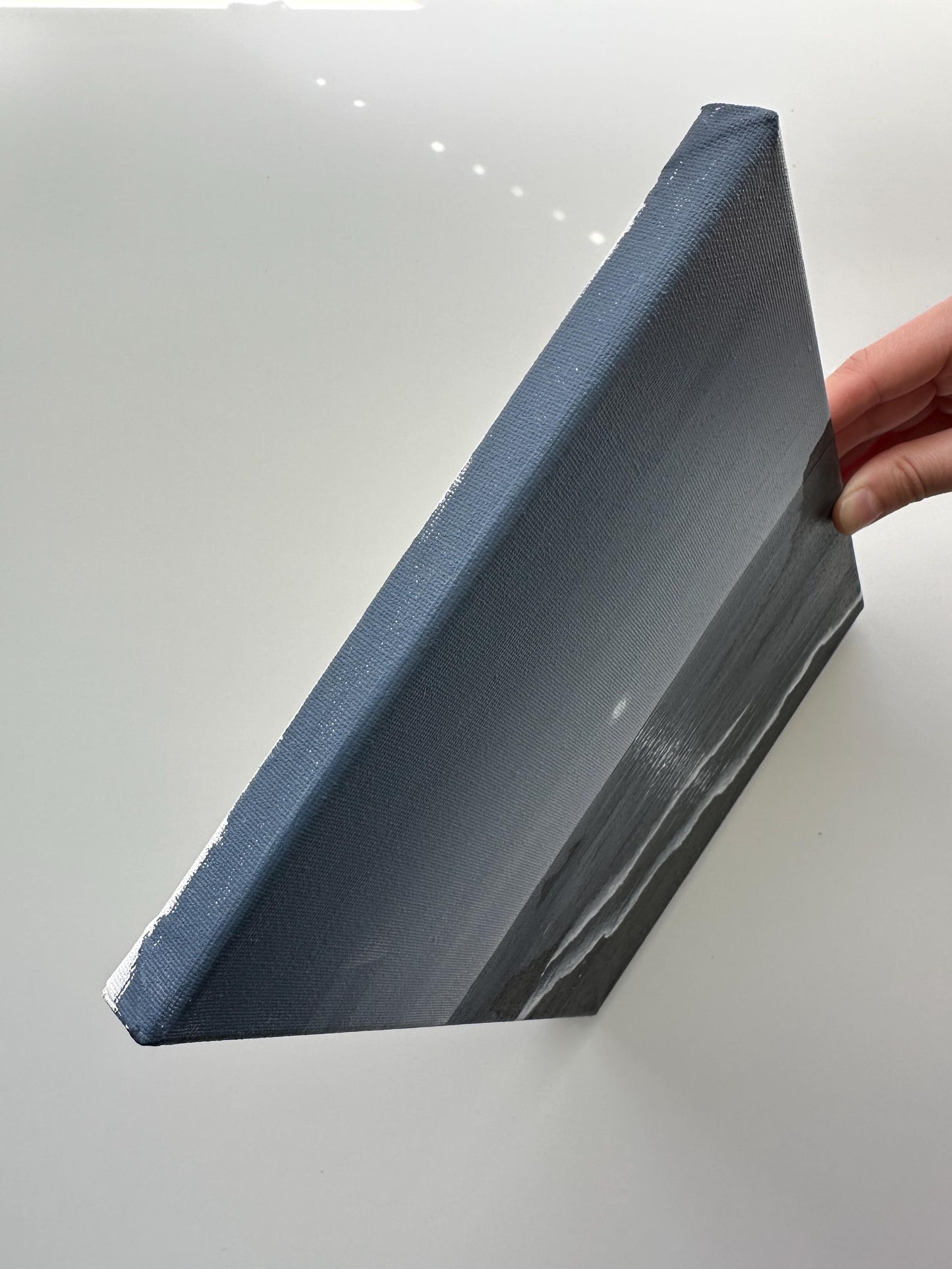 Moonlit Ocean Coast at Night – Original Acrylic Painting, 8×10 inch on Stretched Canvas