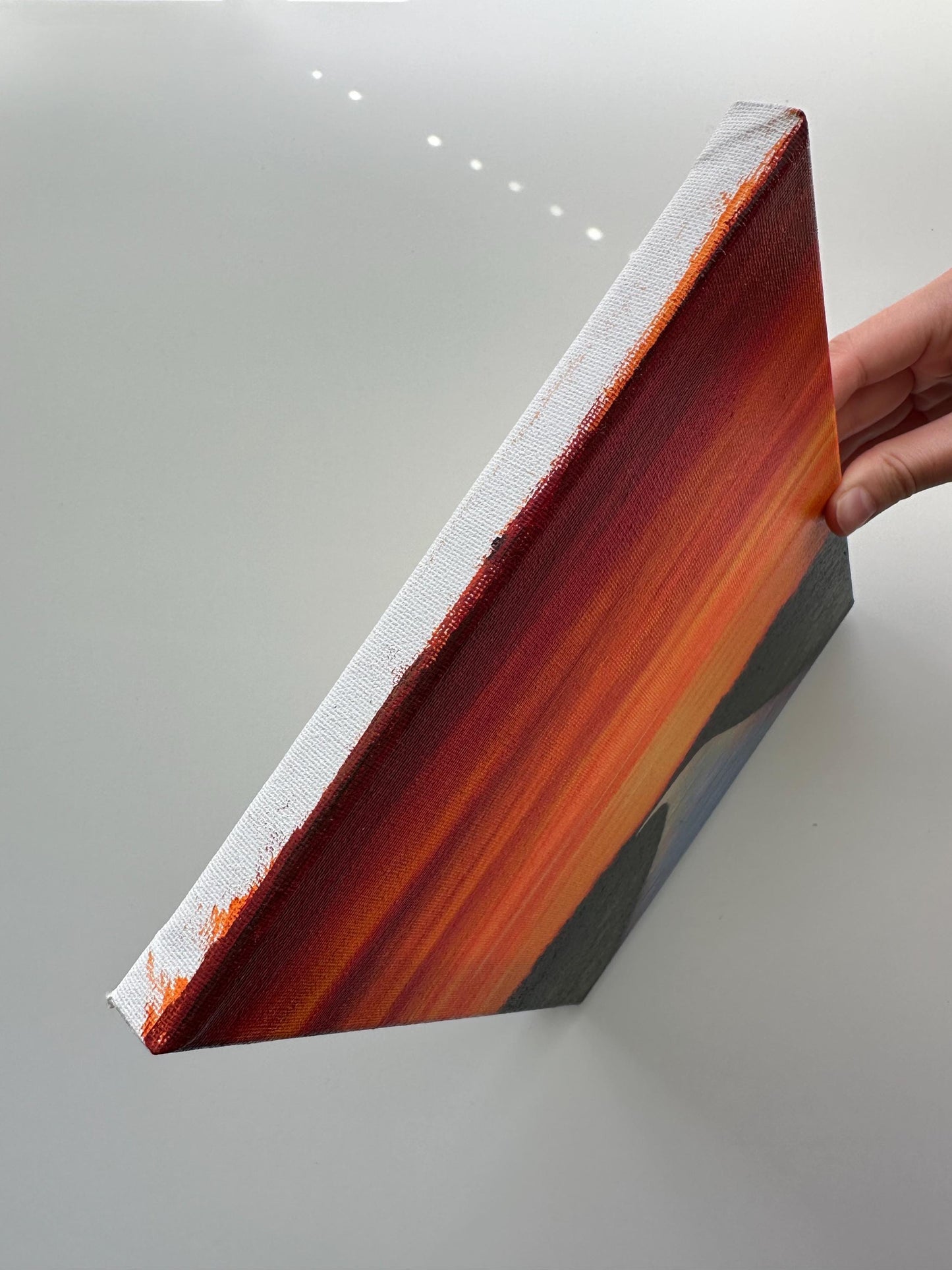 River Path at Glowing Sunset – Original Acrylic Painting, 8×10 inch on Canvas