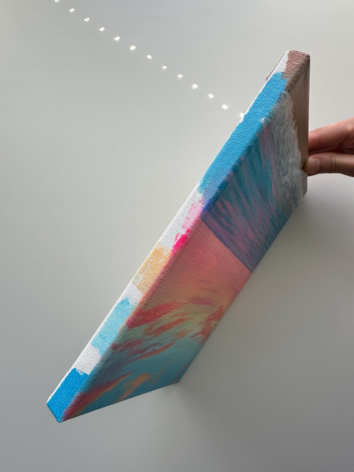 Soft Pastel Beach Sunset Sky – Original Acrylic Painting, 8×10 inch on Stretched Canvas