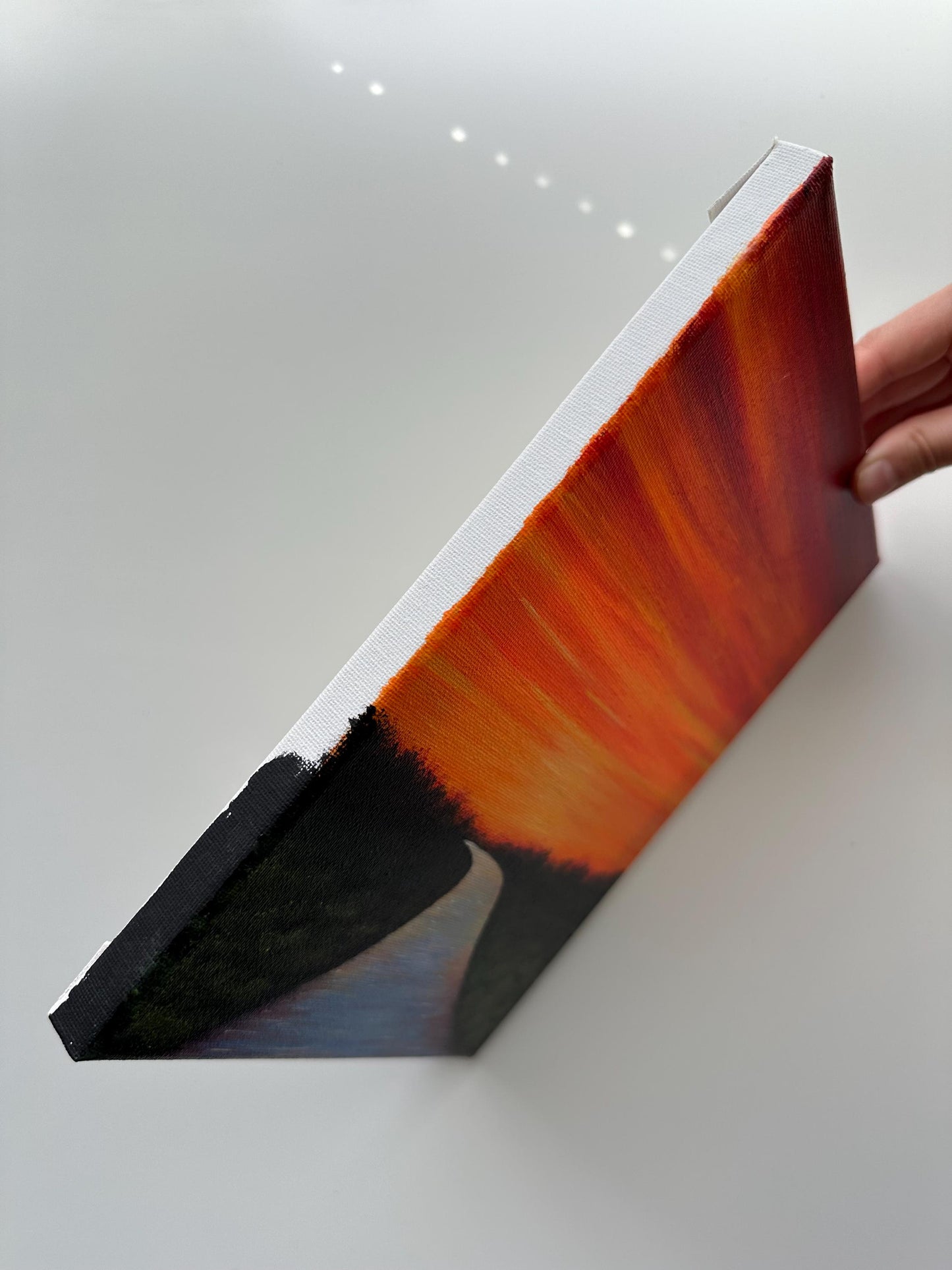 River Path at Glowing Sunset – Original Acrylic Painting, 8×10 inch on Canvas