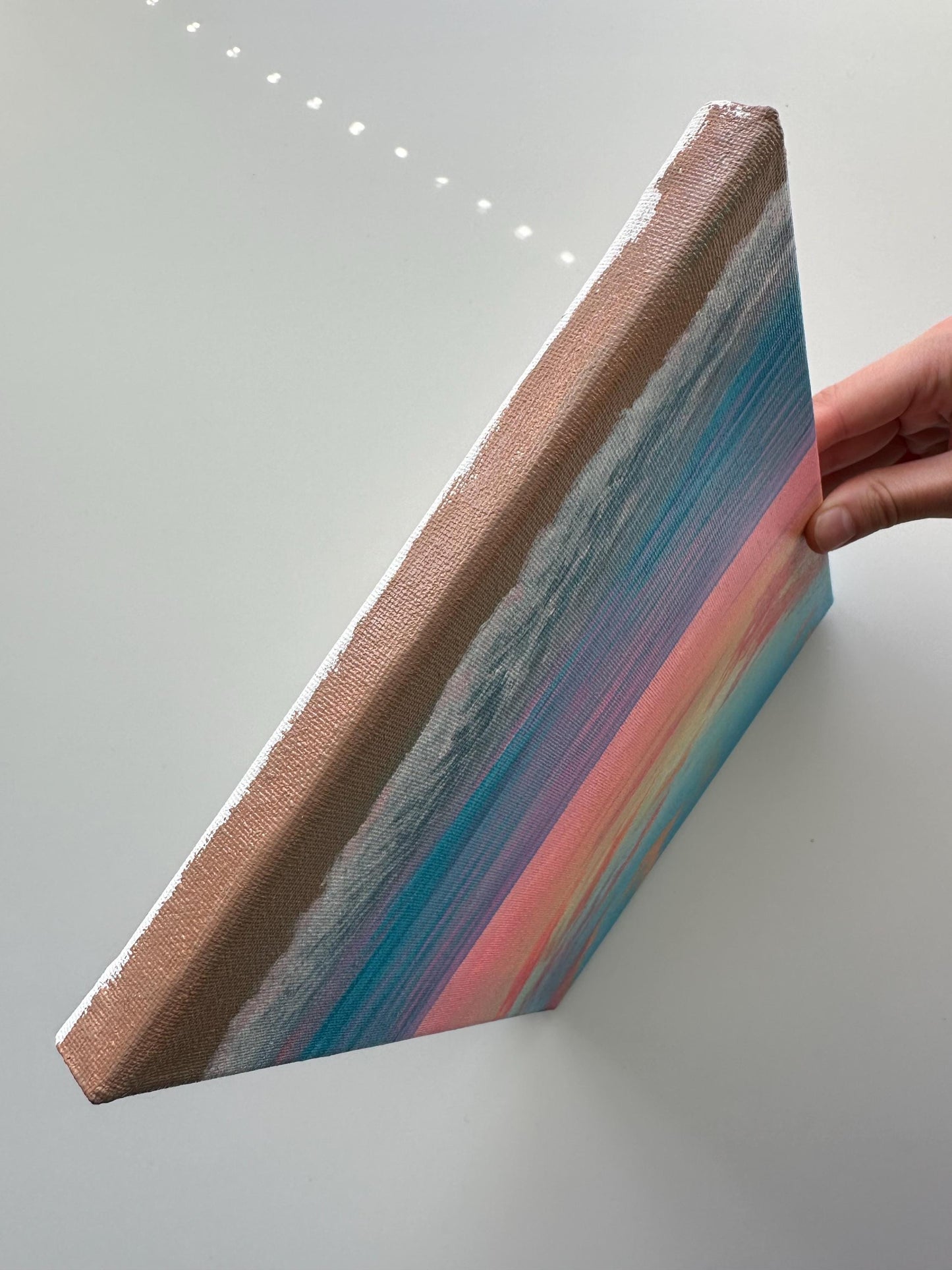 Soft Pastel Beach Sunset Sky – Original Acrylic Painting, 8×10 inch on Stretched Canvas