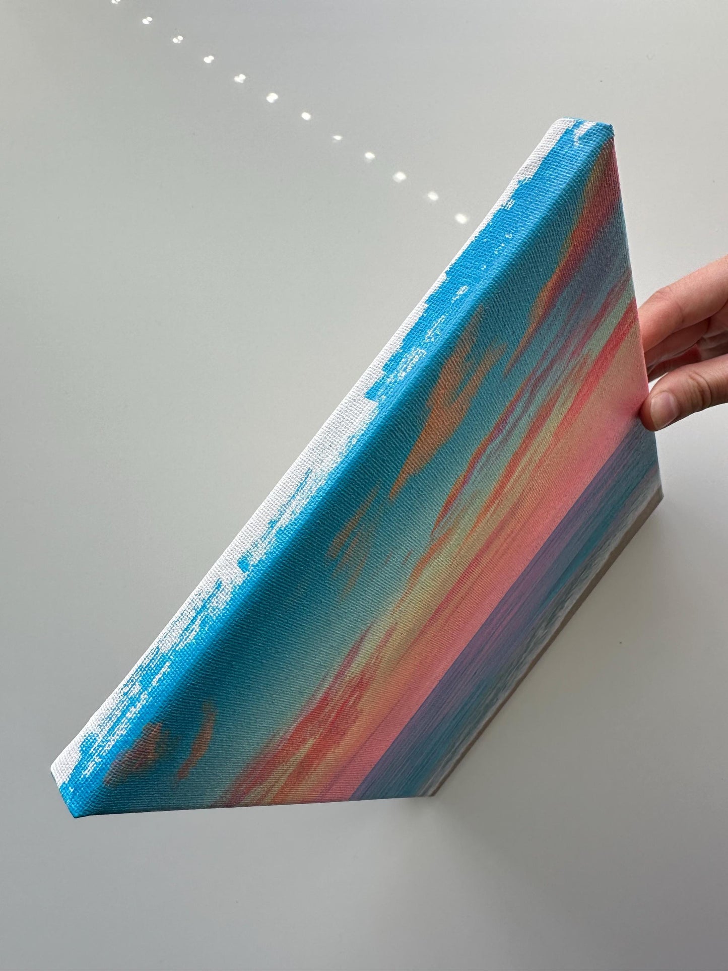 Soft Pastel Beach Sunset Sky – Original Acrylic Painting, 8×10 inch on Stretched Canvas