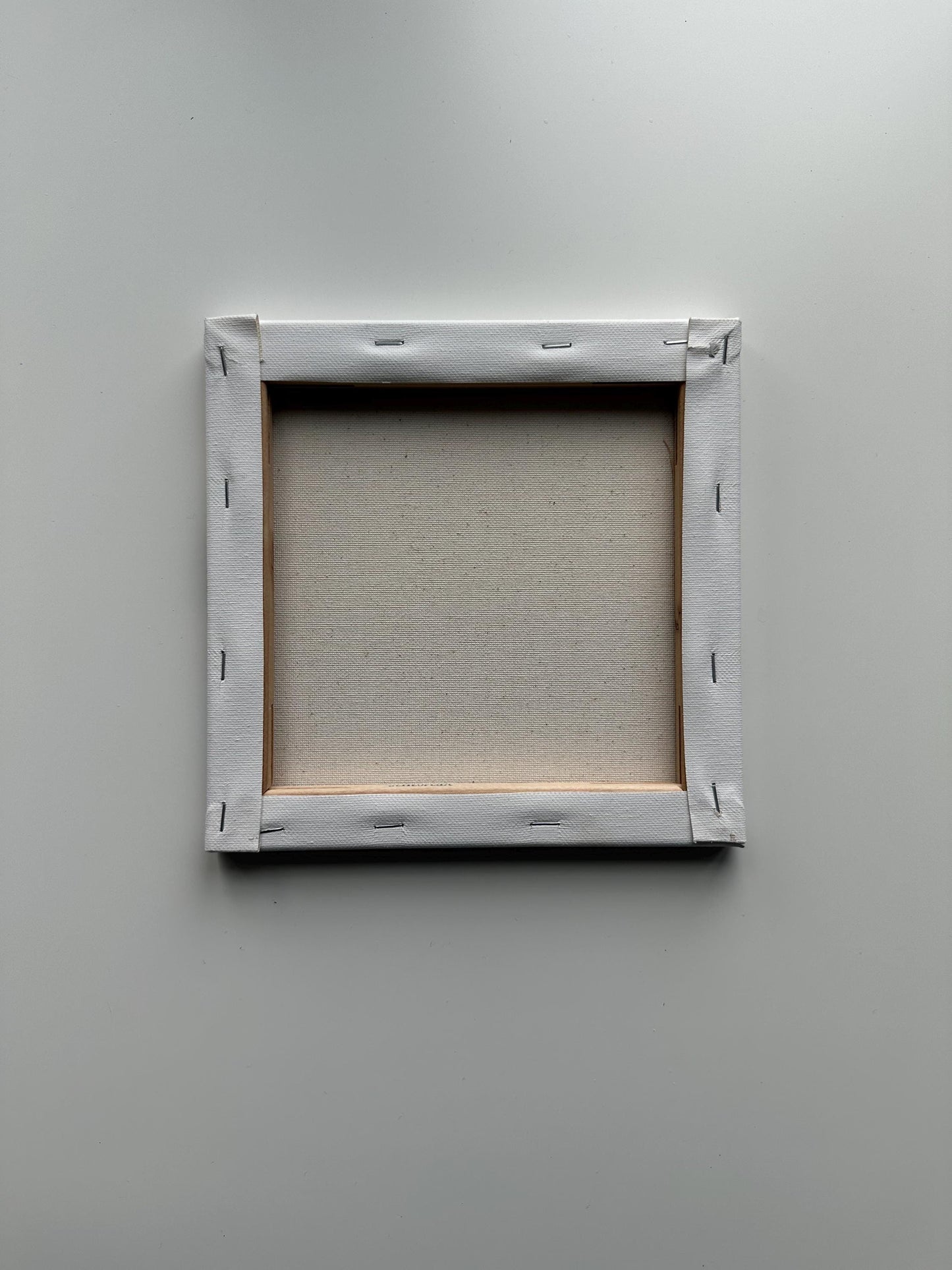 Winter Sunset Acrylic Painting: Snowy Pine Trees, Purple Pink Sky, 8x8 Canvas