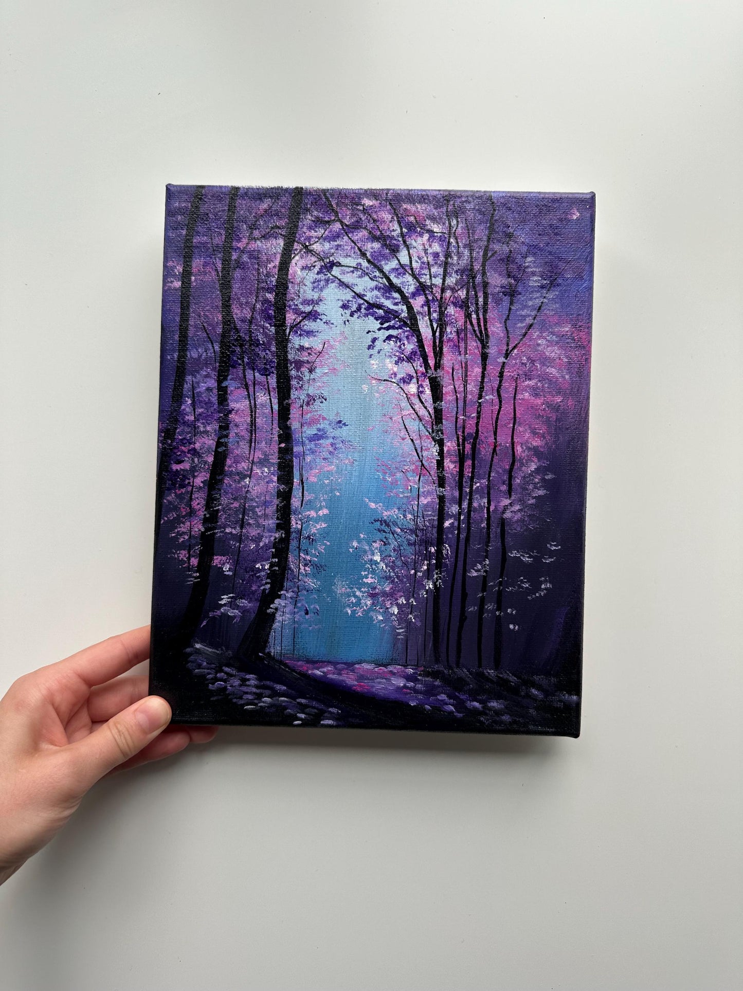 Enchanted Forest Path – 8x10 Original Acrylic Fantasy Landscape