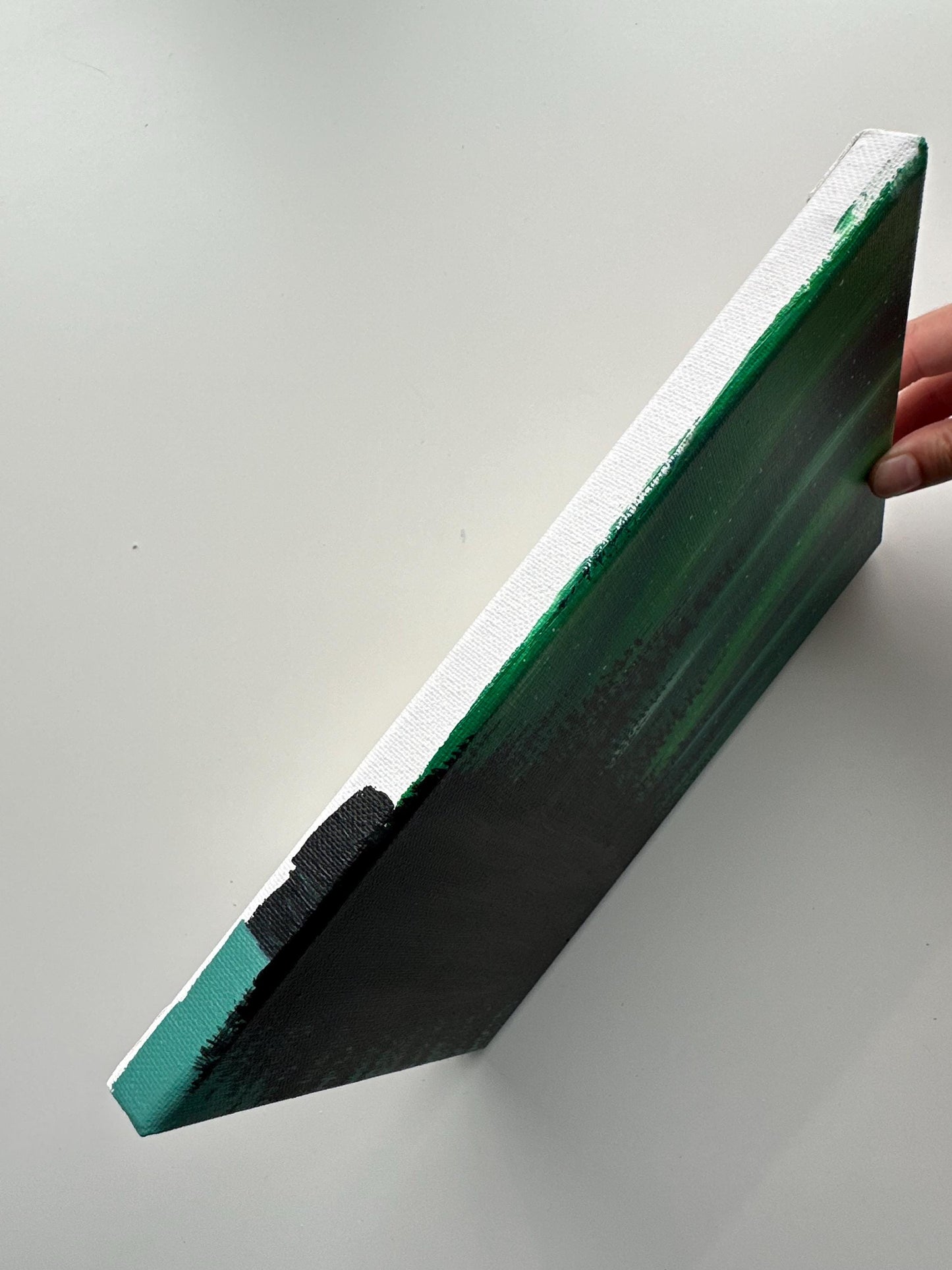 Northern Lights Reflections – 8x10 Original Acrylic Aurora Landscape