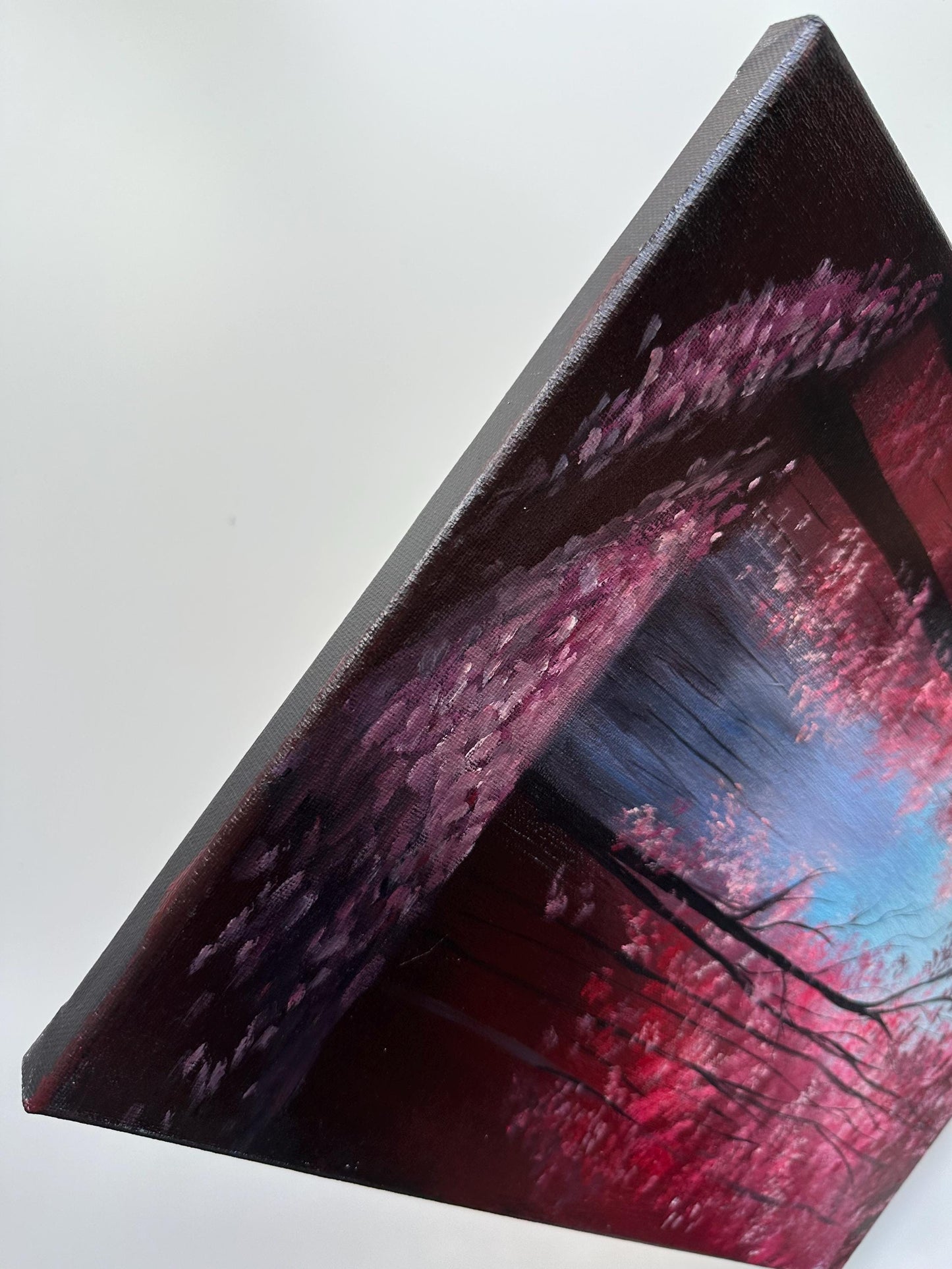 Crimson Silence – Enchanted Forest Acrylic Painting on 11x14 Canvas
