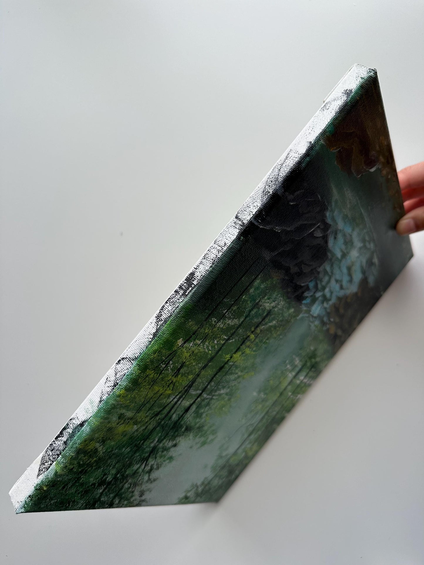 Original Forest Stream Acrylic Painting - 9x12 Nature Wall Art