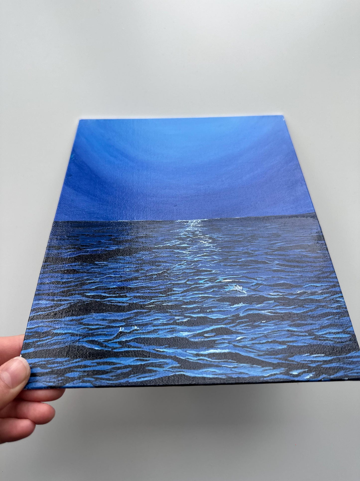 Ocean Glow – Original 8x10 Acrylic Seascape on Canvas Board