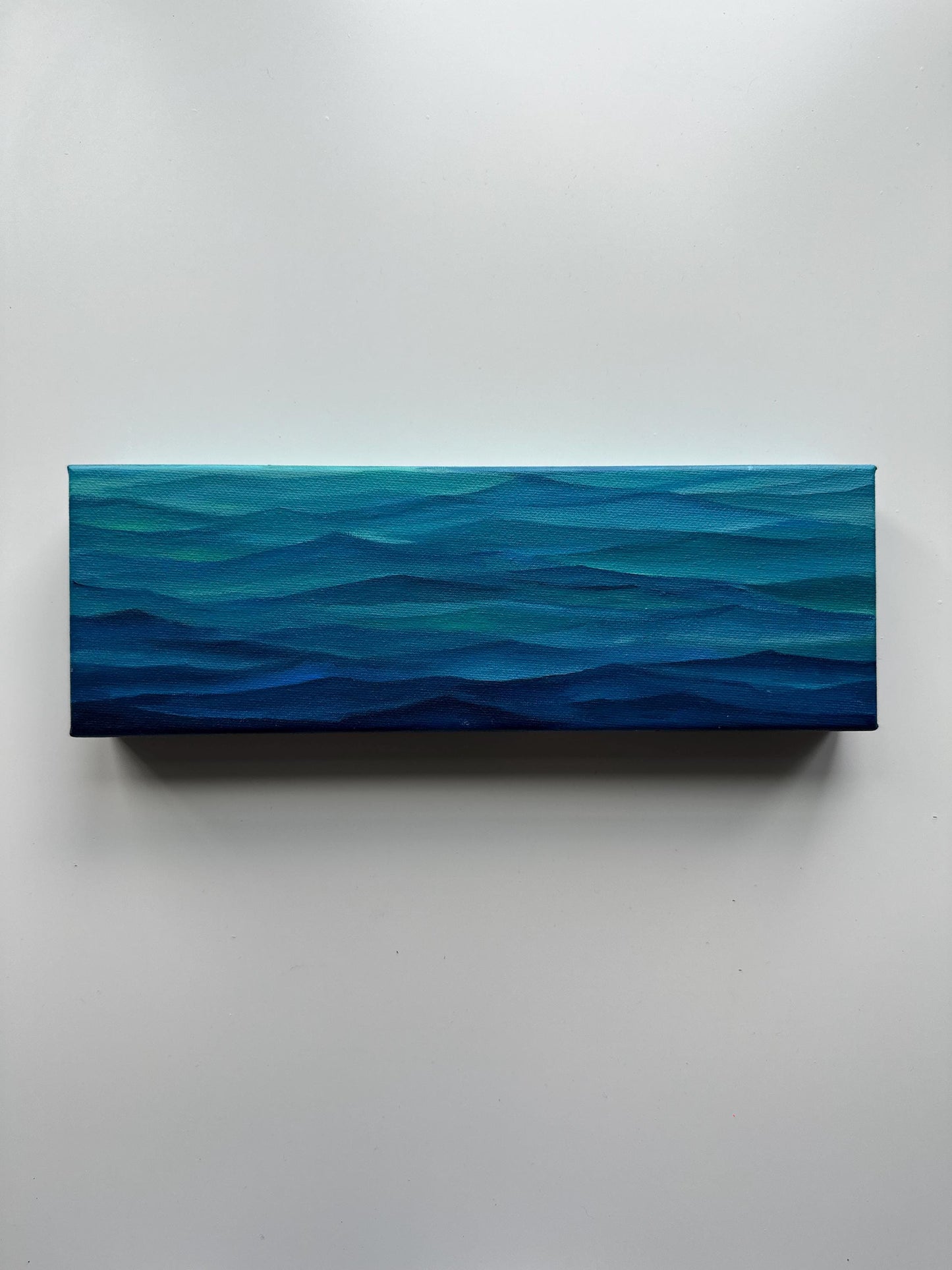 Quiet Currents – Original 4x12 Gallery Wrapped Acrylic Ocean Painting