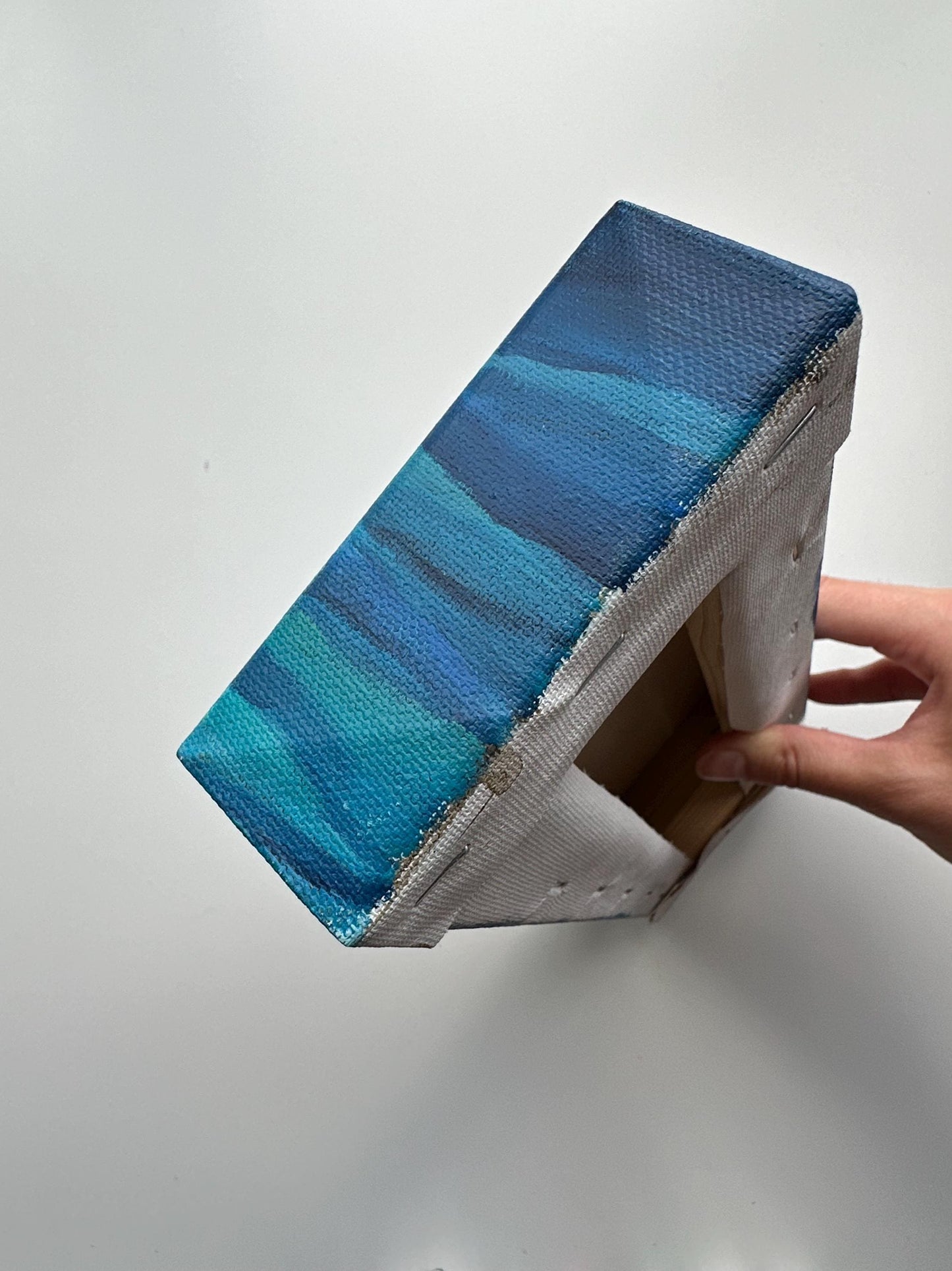 Quiet Currents – Original 4x12 Gallery Wrapped Acrylic Ocean Painting